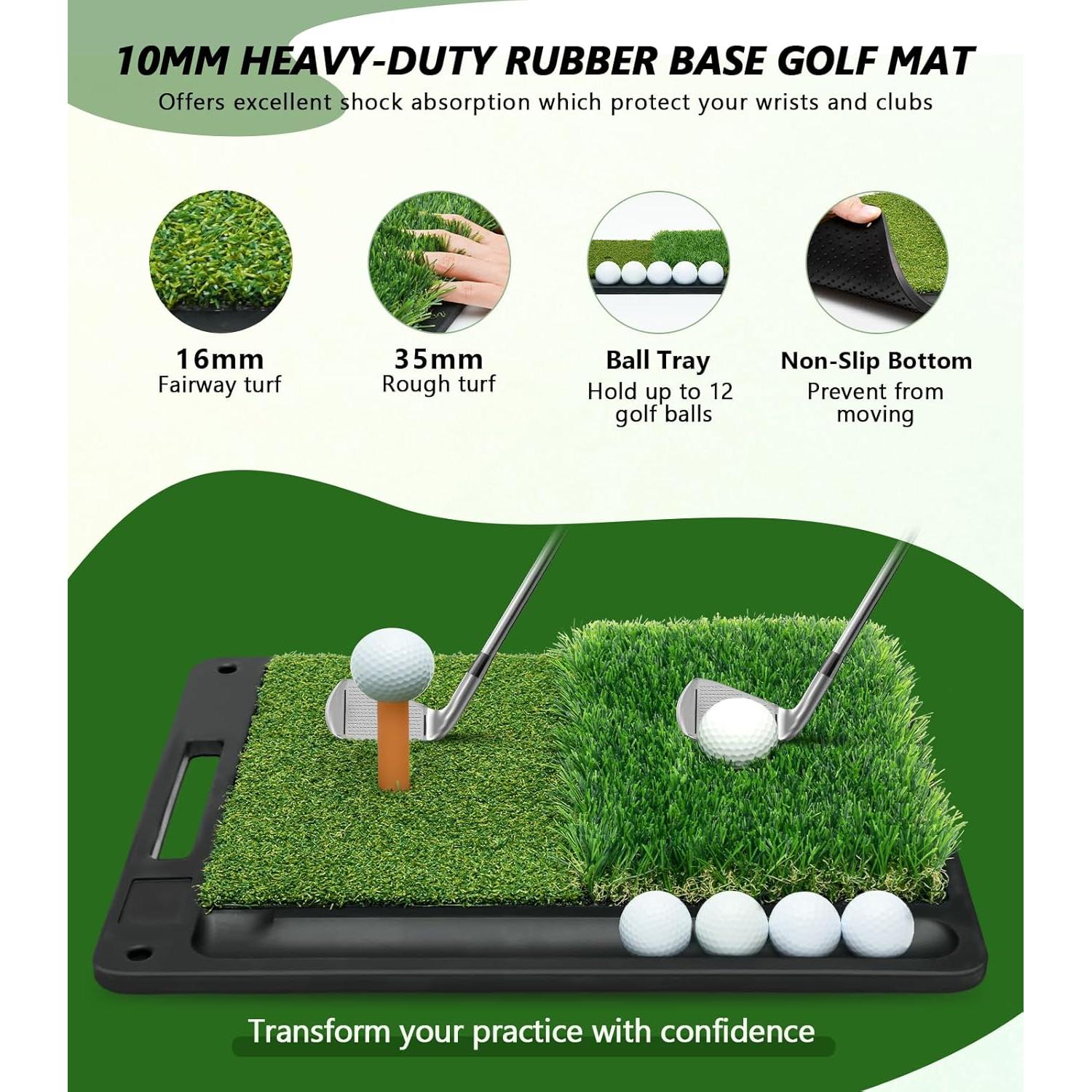 Red de Golf Ywitio 10x7 pies con Alfombrilla y Accesorios