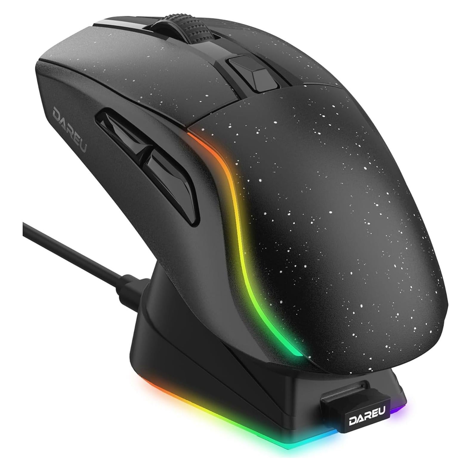 Ratón Gaming Inalámbrico DAREU A950 RGB 88g 12K DPI