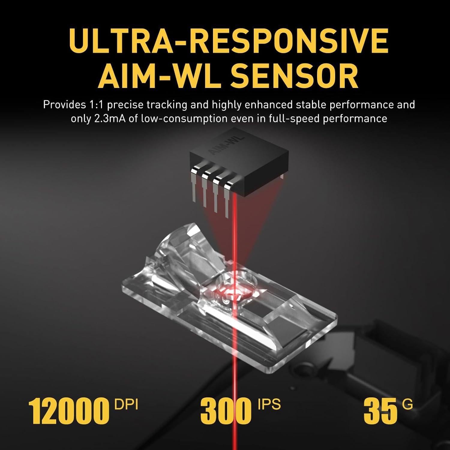 Ratón Gaming Inalámbrico DAREU A950 RGB 88g 12K DPI