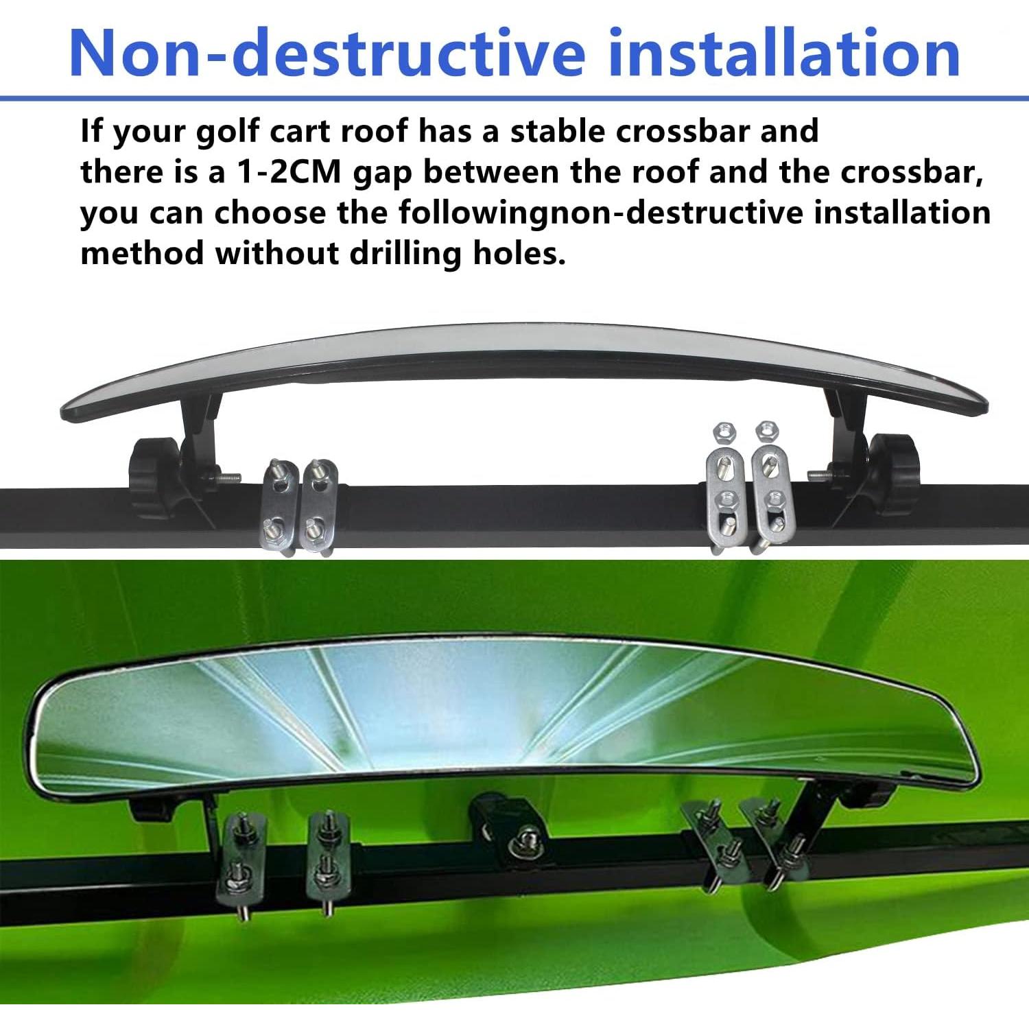 Espejo Retrovisor Panorámico HKOO 41.91 cm para Carro de Golf