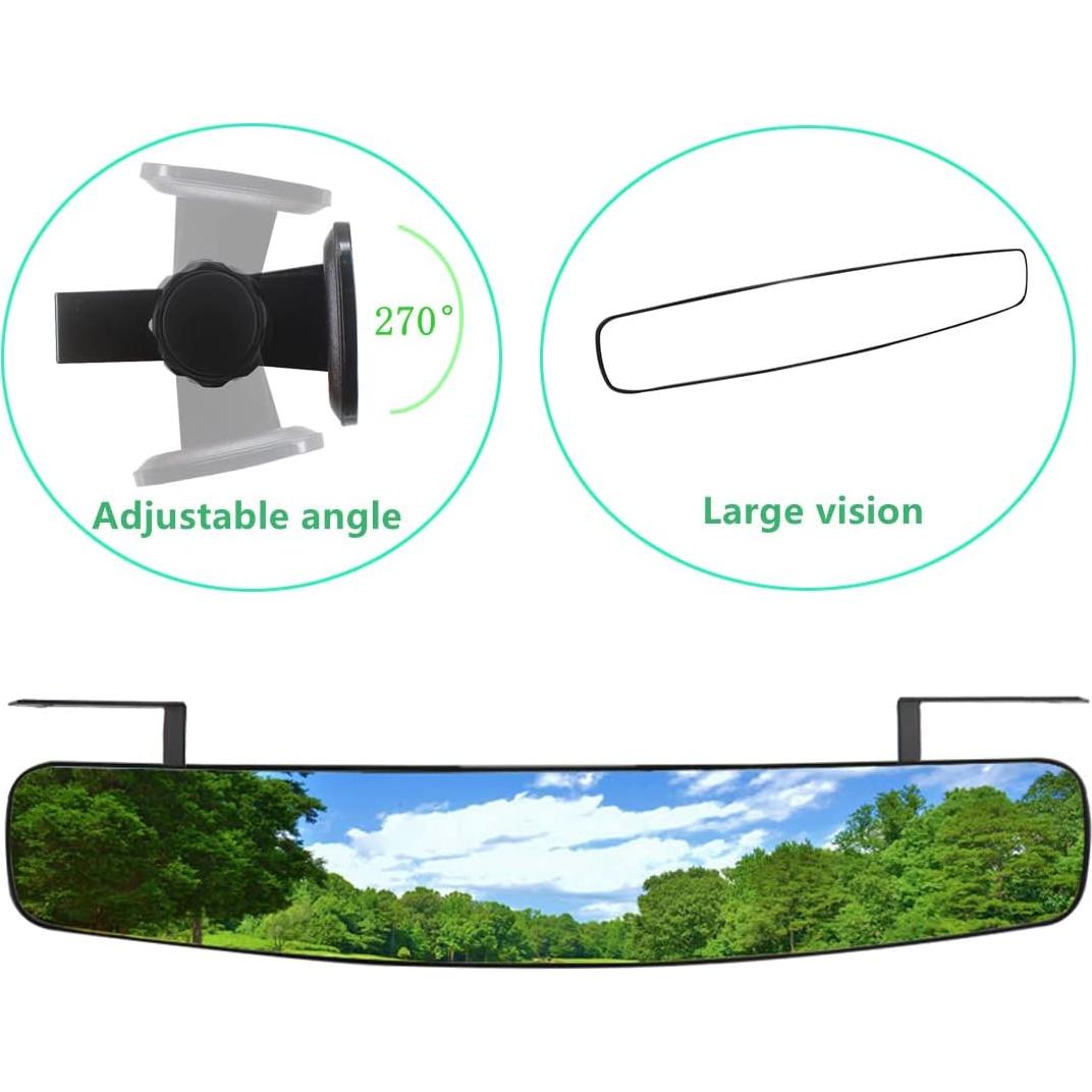 Espejo Retrovisor Panorámico HKOO 41.91 cm para Carro de Golf