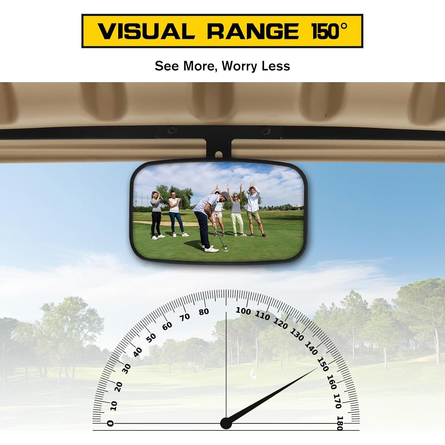 Espejo Retrovisor Convexo Panorámico HSUTVXPRO para Carrito de Golf