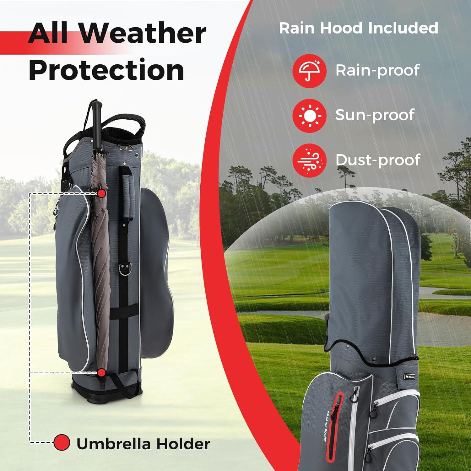 Bolsa de Golf para Carro KOTEK con 15 Compartimentos y 7 Bolsillos