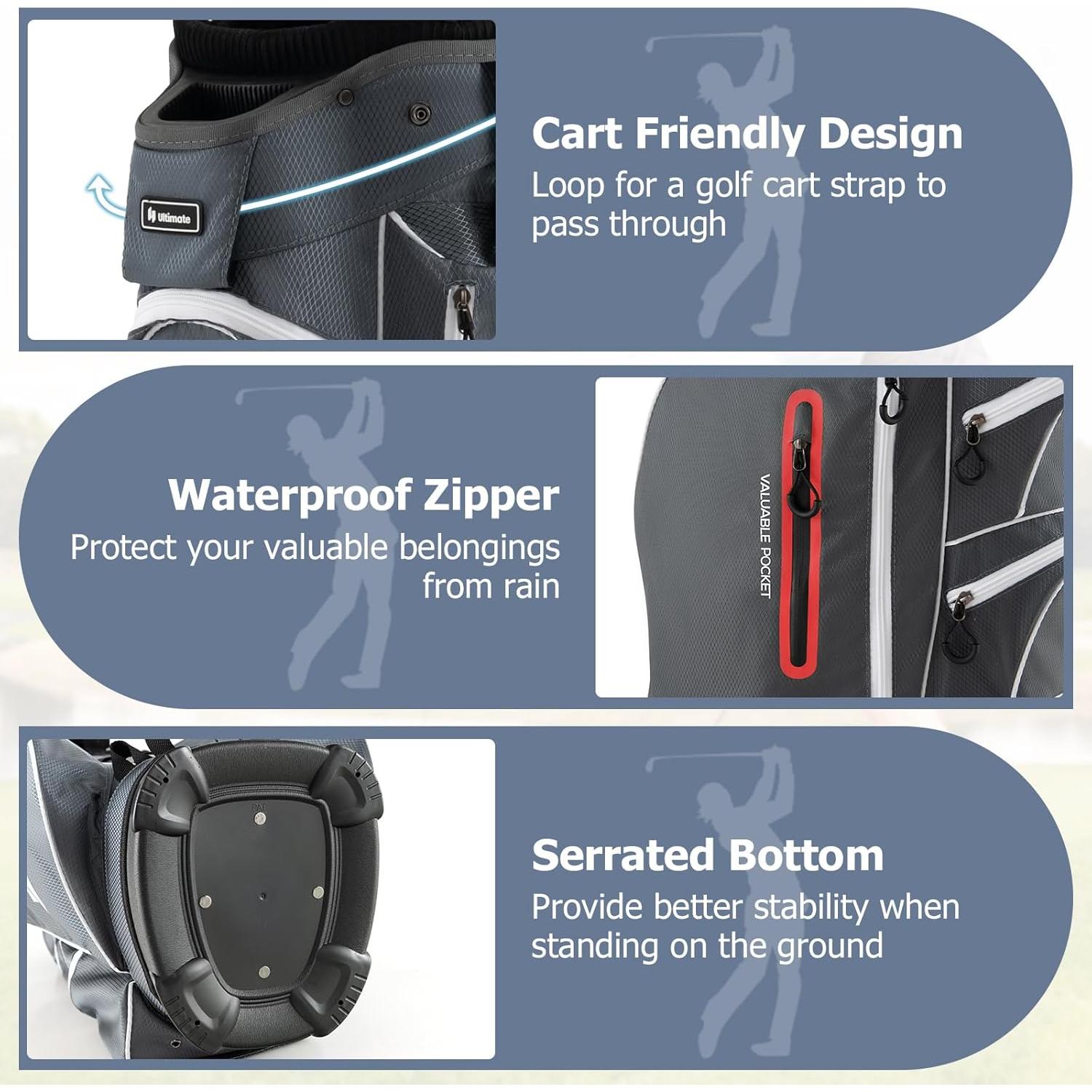 Bolsa de Golf para Carro KOTEK con 15 Compartimentos y 7 Bolsillos