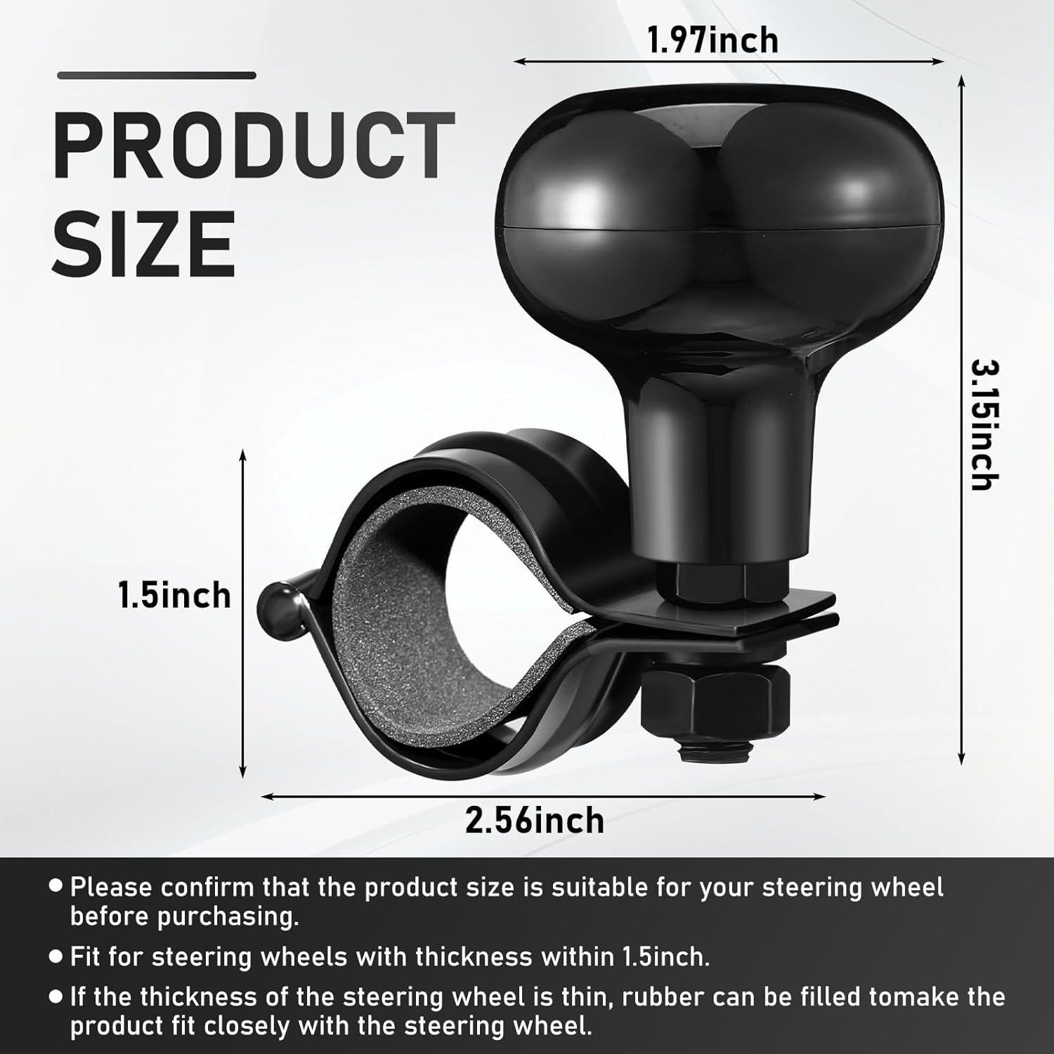 Perillas de Volante Giratorias Tallew 2 Piezas Negro 360°