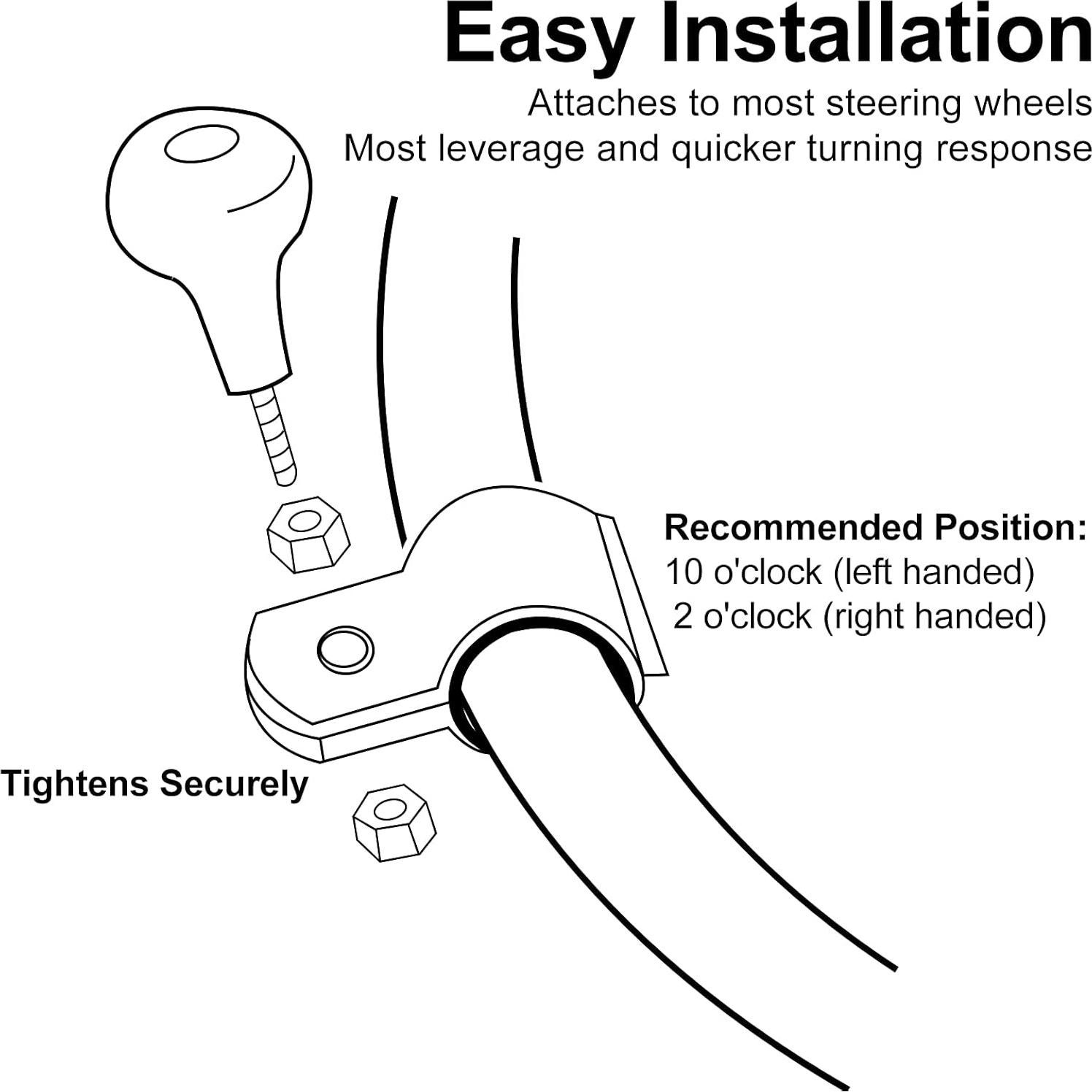 Perillas de Volante Giratorias Tallew 2 Piezas Negro 360°