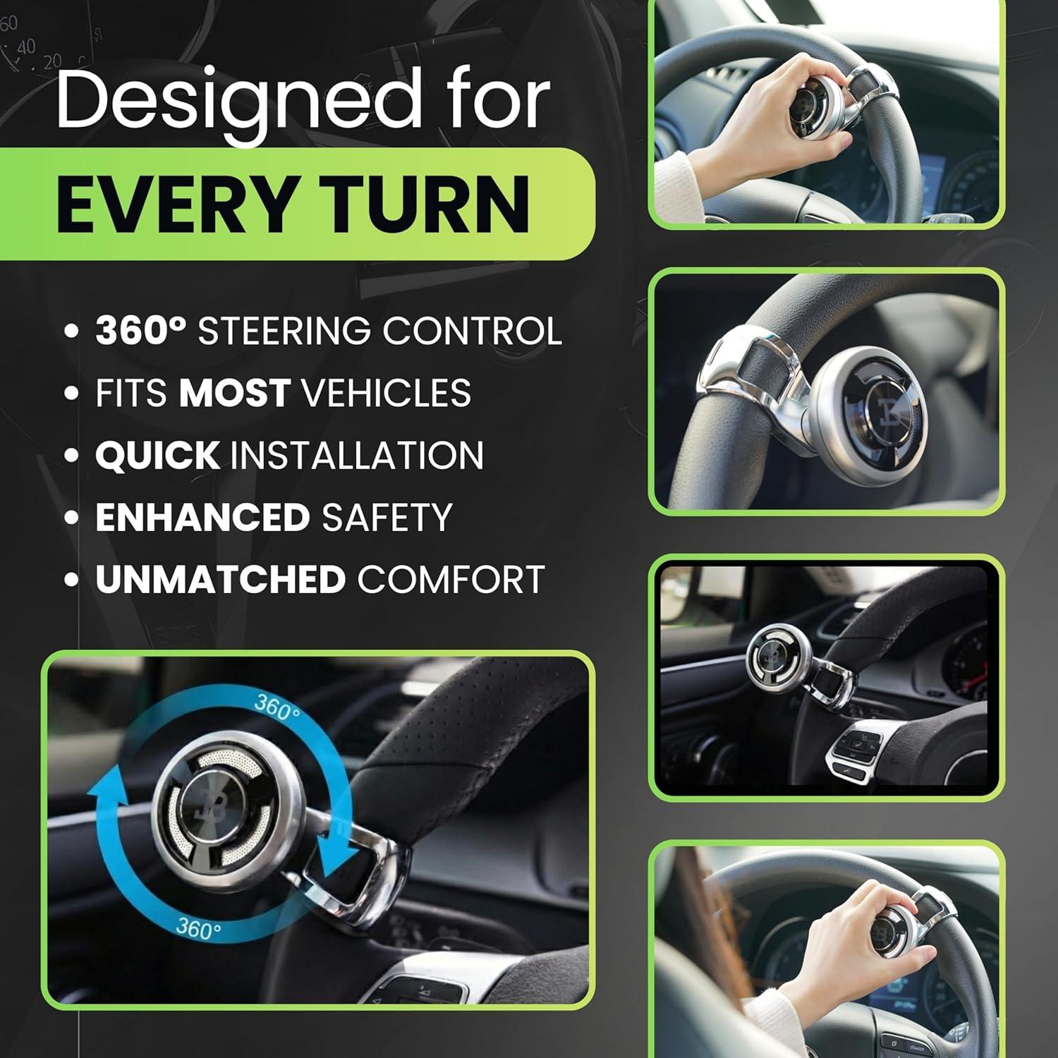 Perilla de Volante FOURING Platino Plateado Antideslizante