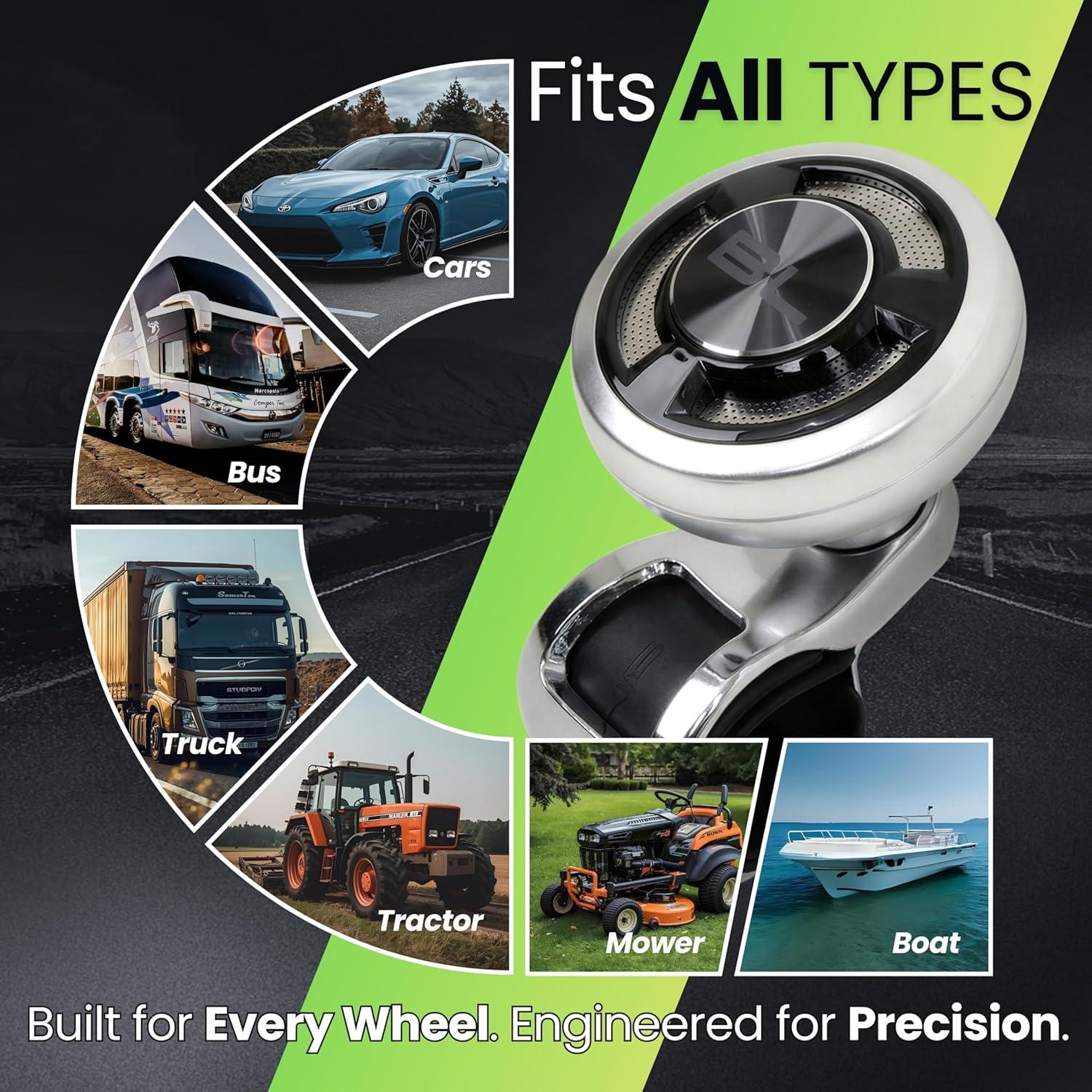 Perilla de Volante FOURING Platino Plateado Antideslizante