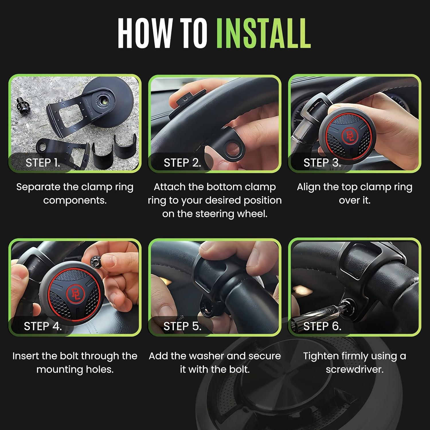 Perilla de Volante FOURING Platino Plateado Antideslizante