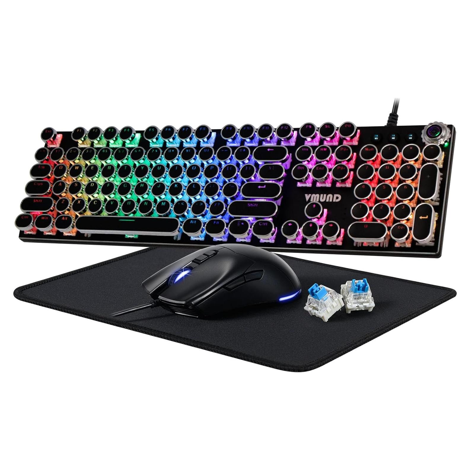 Combo Teclado Mecánico y Ratón RGB VMUND K968 con Perilla