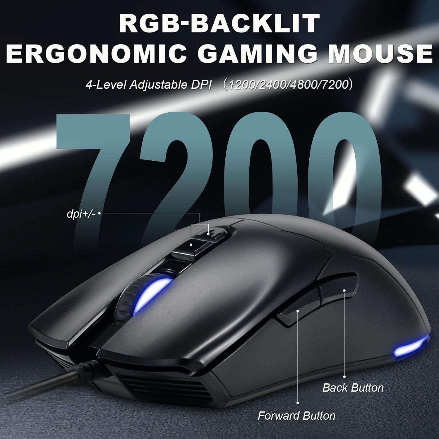 Combo Teclado Mecánico y Ratón RGB VMUND K968 con Perilla