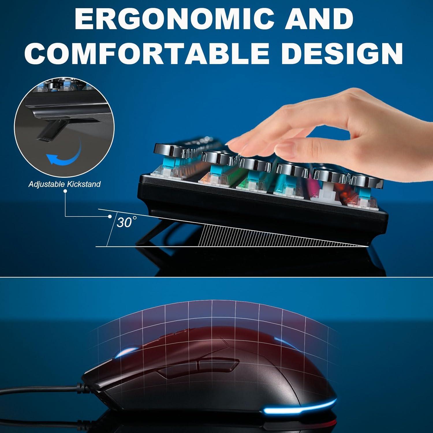 Combo Teclado Mecánico y Ratón RGB VMUND K968 con Perilla