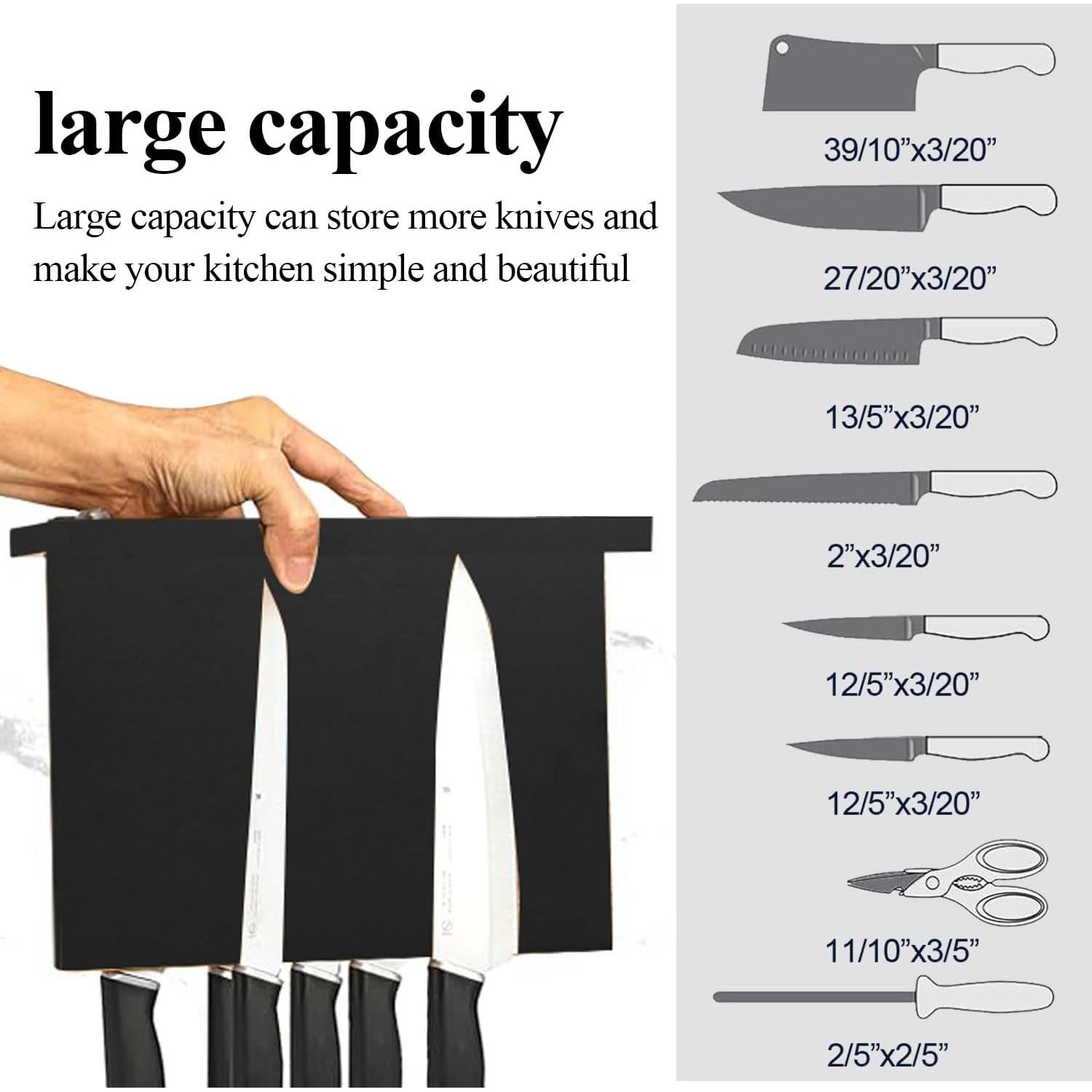 Soporte Magnético para Cuchillos Uniharpa - Madera Acacia 30.48x25.4 cm
