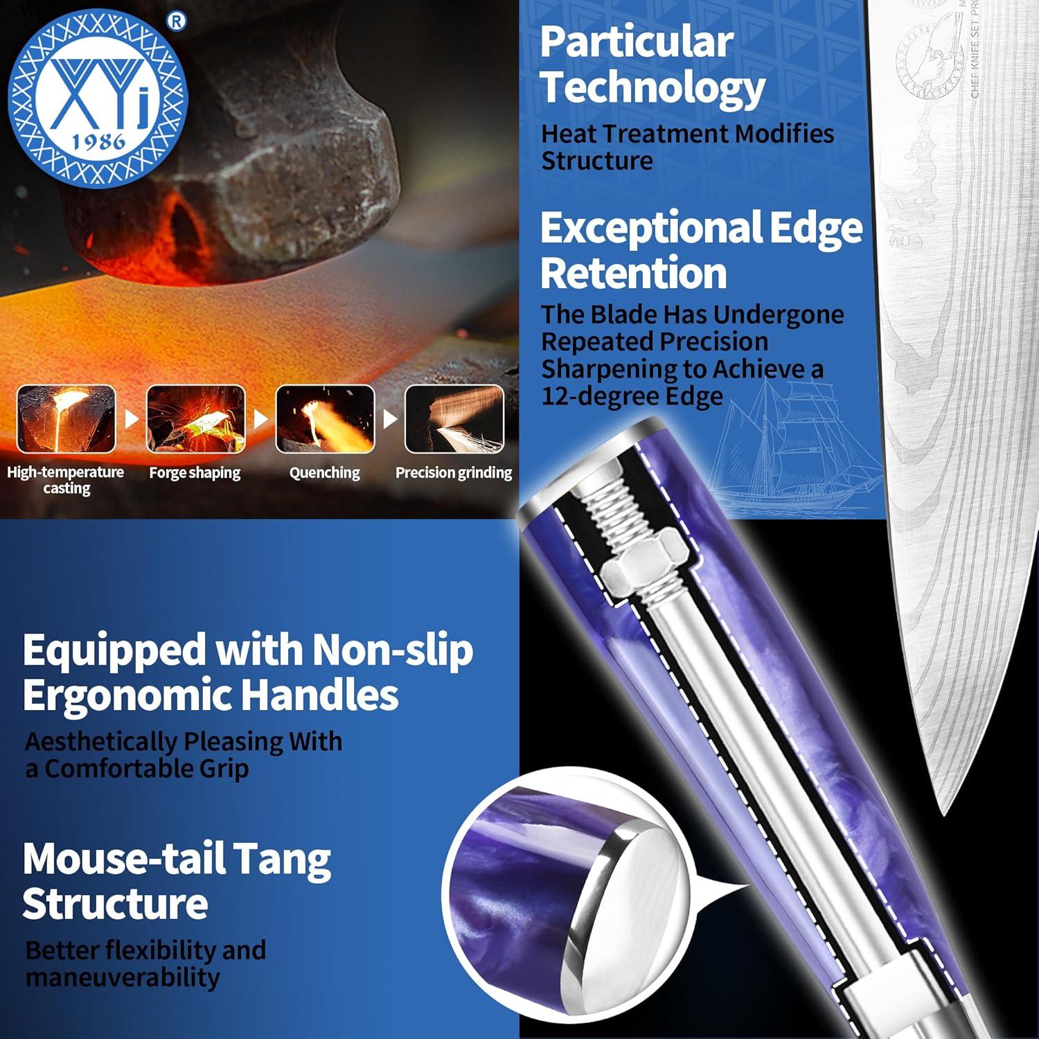 Conjunto de Cuchillos de Chef Profesional XYJ 15 Piezas