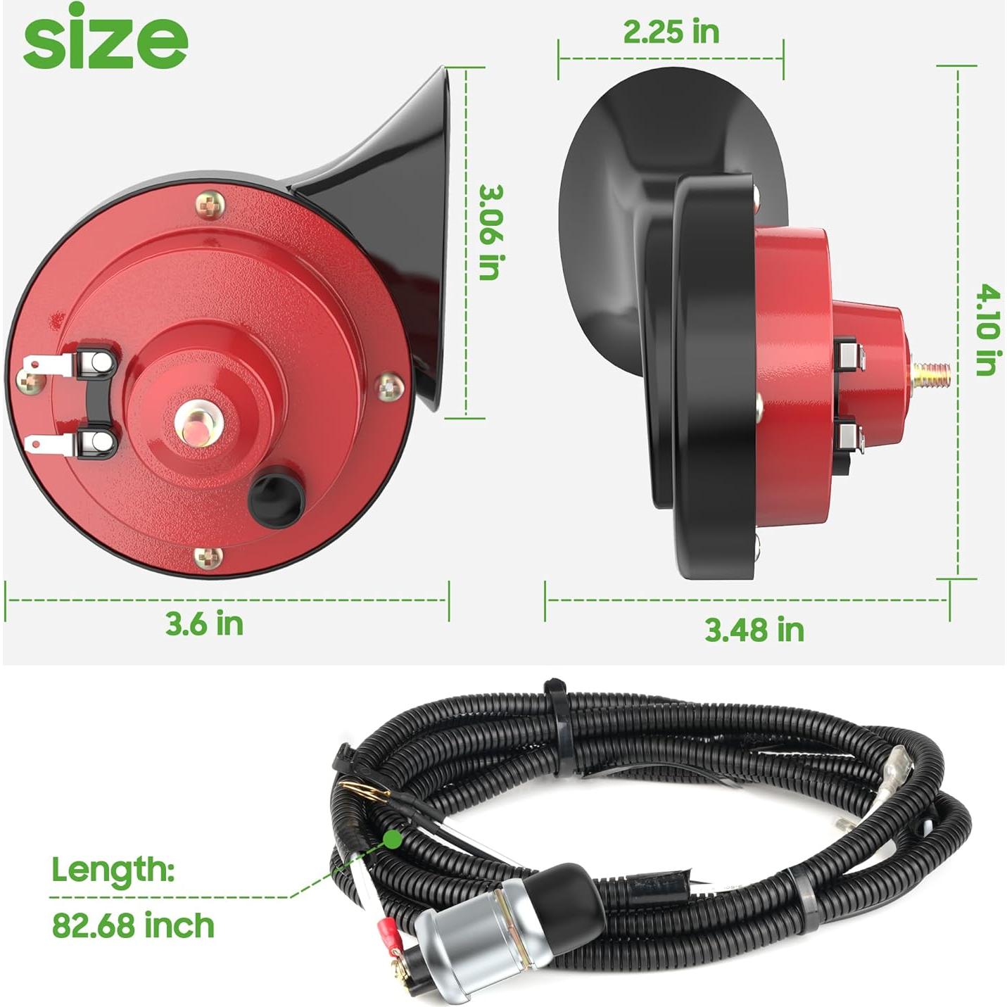 Kit de bocina eléctrica 12V 10L0L para carrito de golf y UTV