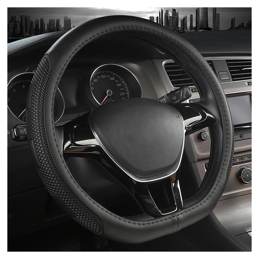 Cubierta de Volante D Sholer 37-38 cm Cuero Negro Antideslizante