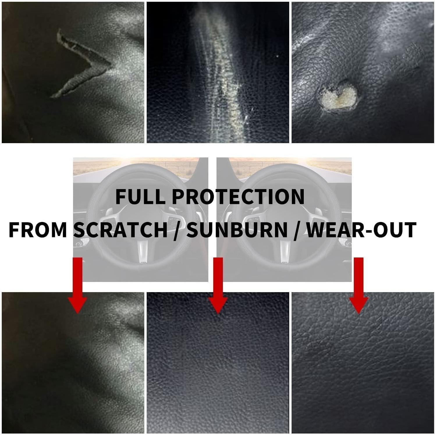 Cubierta de Volante D Sholer 37-38 cm Cuero Negro Antideslizante