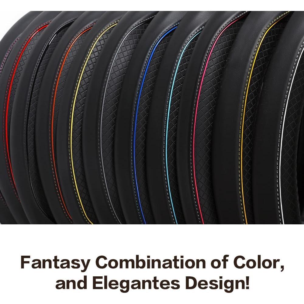 Cubierta de Volante de Coche Zlirfy cx9983 Cuero Transpirable