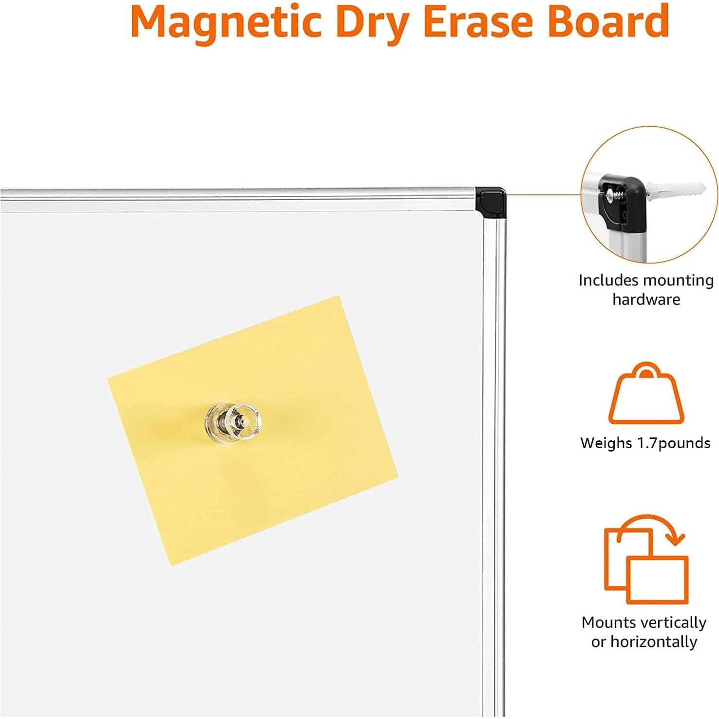 Pizarra Blanca Magnética Amazon Basics 61x46cm Aluminio Plata