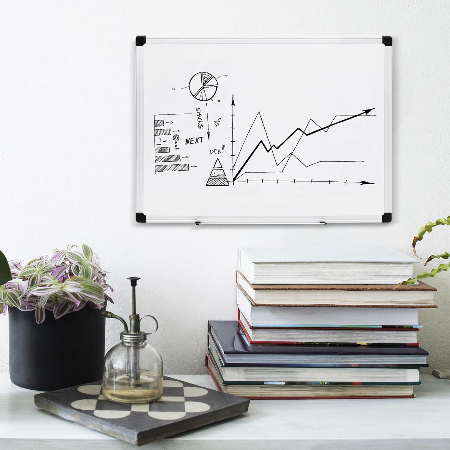 Pizarra Blanca Magnética Amazon Basics 61x46cm Aluminio Plata