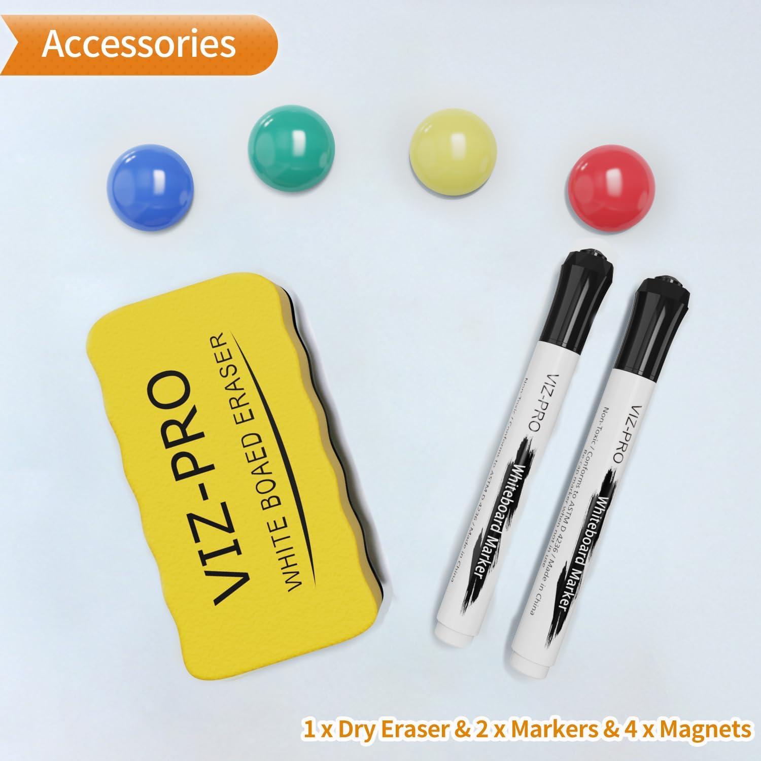 Pizarra Magnética VIZ-PRO 61x46 cm con Accesorios Incluidos