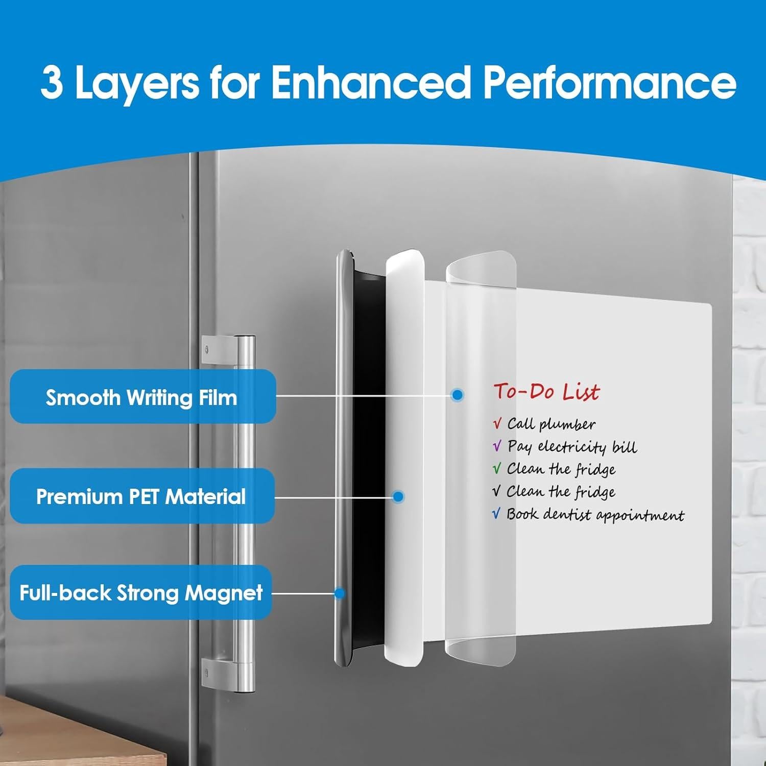 MaxGear Pizarra Blanca Magnética 30.5x20.3 cm con 5 Marcadores