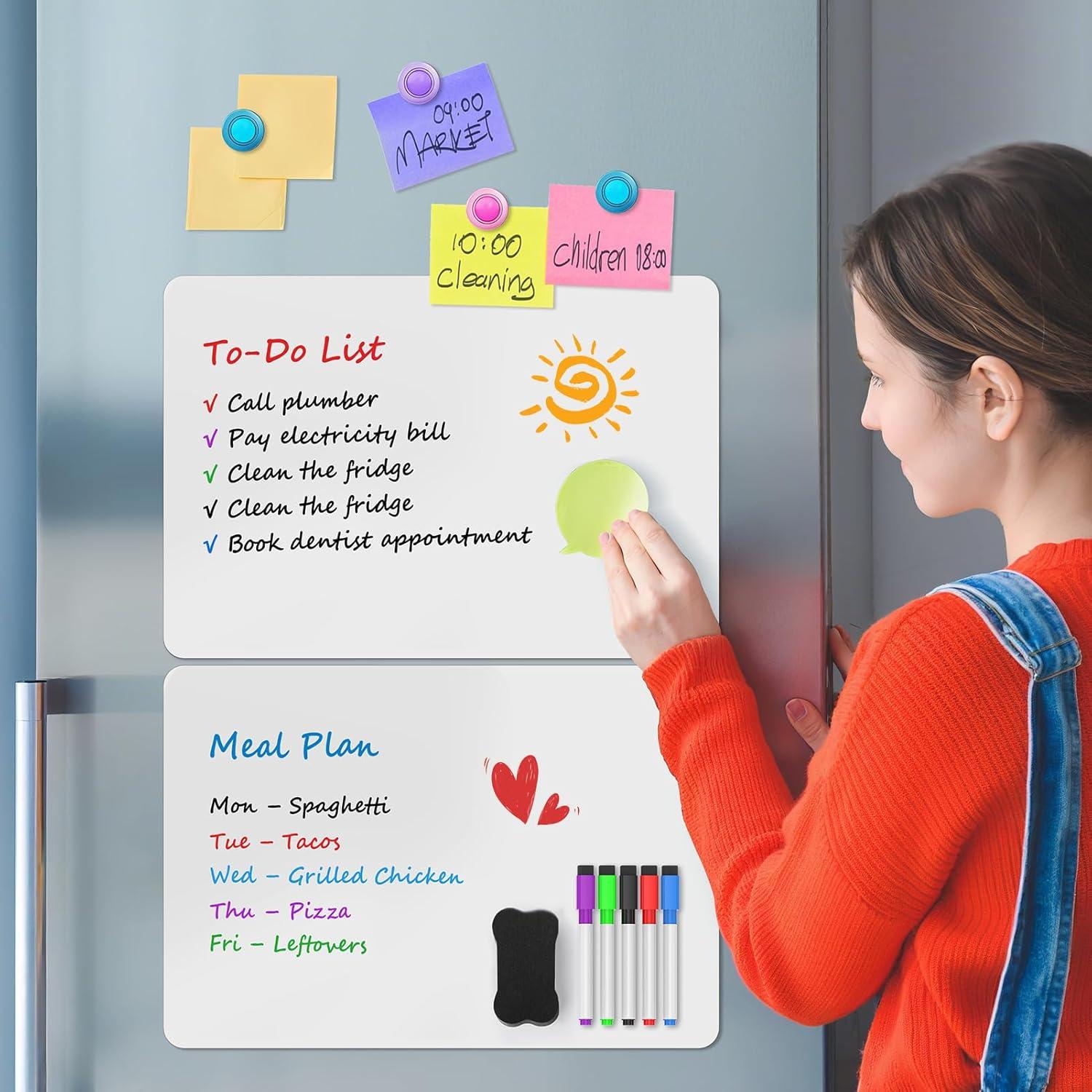 MaxGear Pizarra Blanca Magnética 30.5x20.3 cm con 5 Marcadores