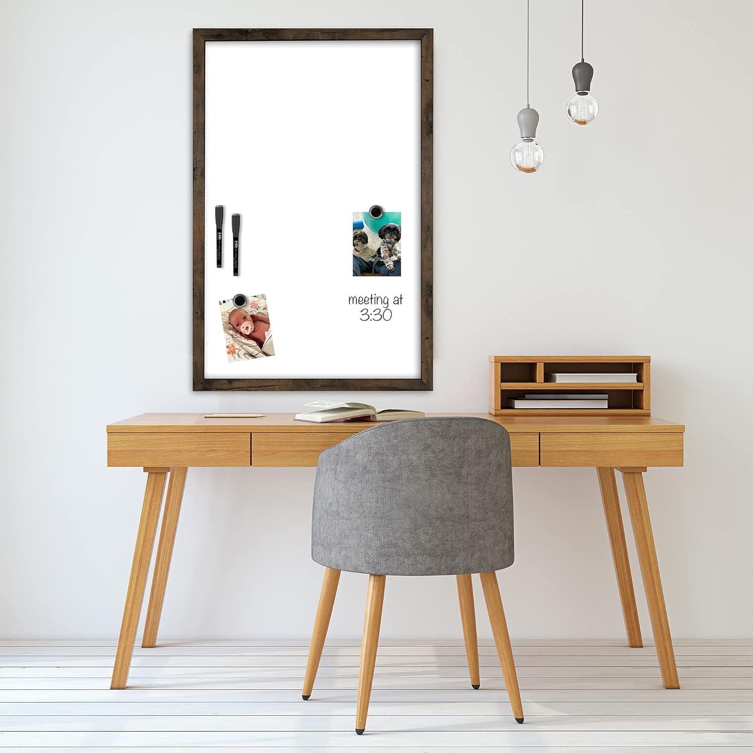 Tablero Blanco Magnético Loddie Doddie 61x91.4 cm con Marco Rústico