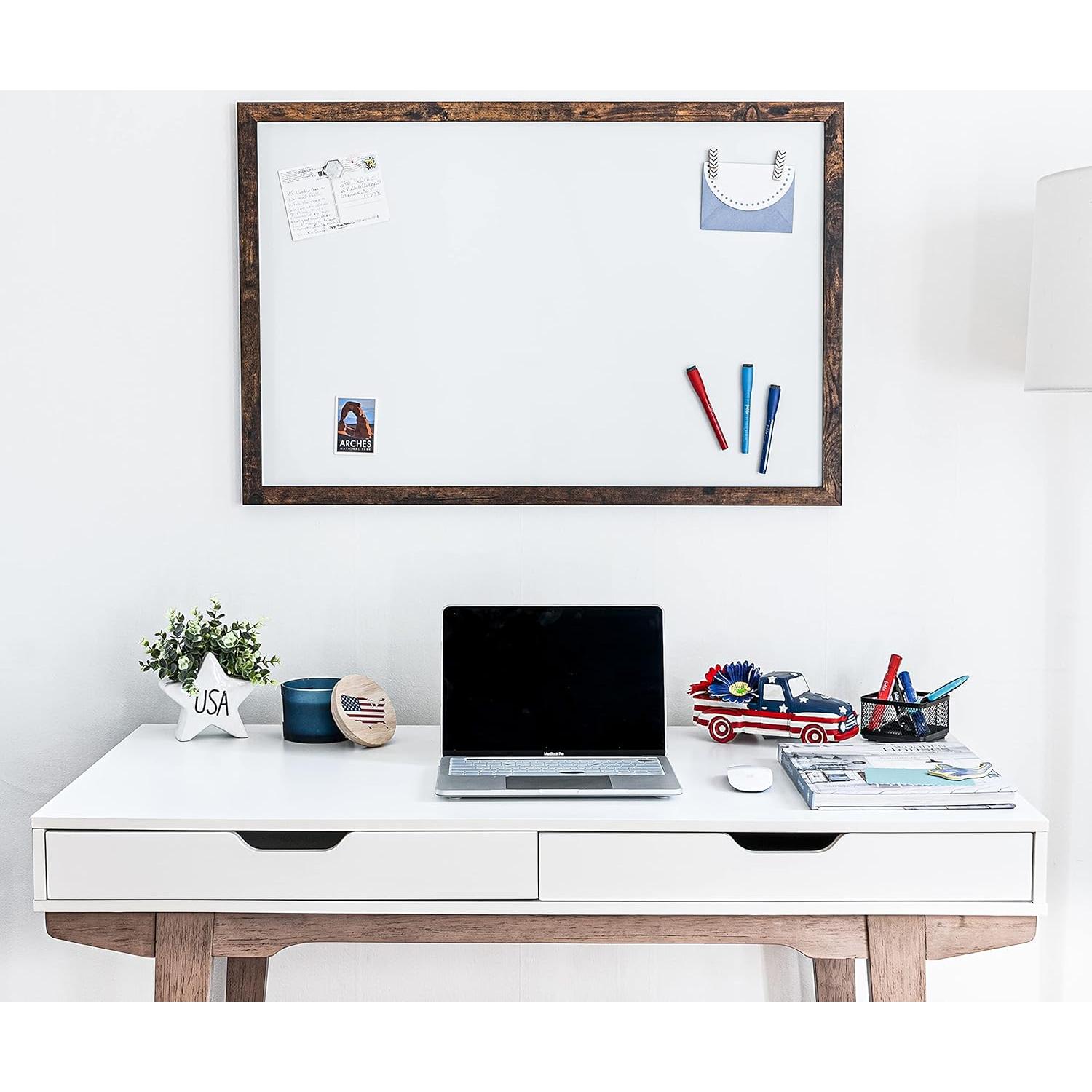 Tablero Blanco Magnético Loddie Doddie 61x91.4 cm con Marco Rústico