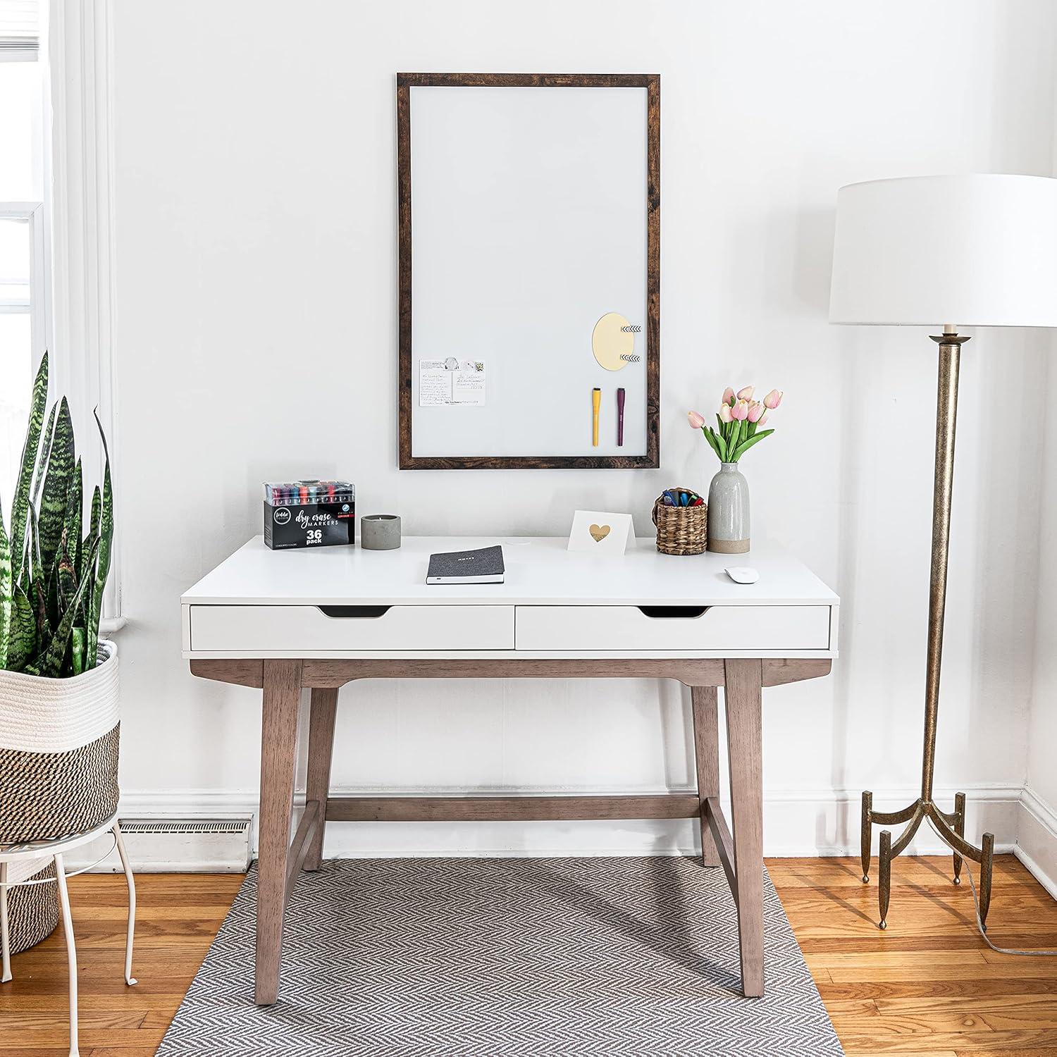 Tablero Blanco Magnético Loddie Doddie 61x91.4 cm con Marco Rústico