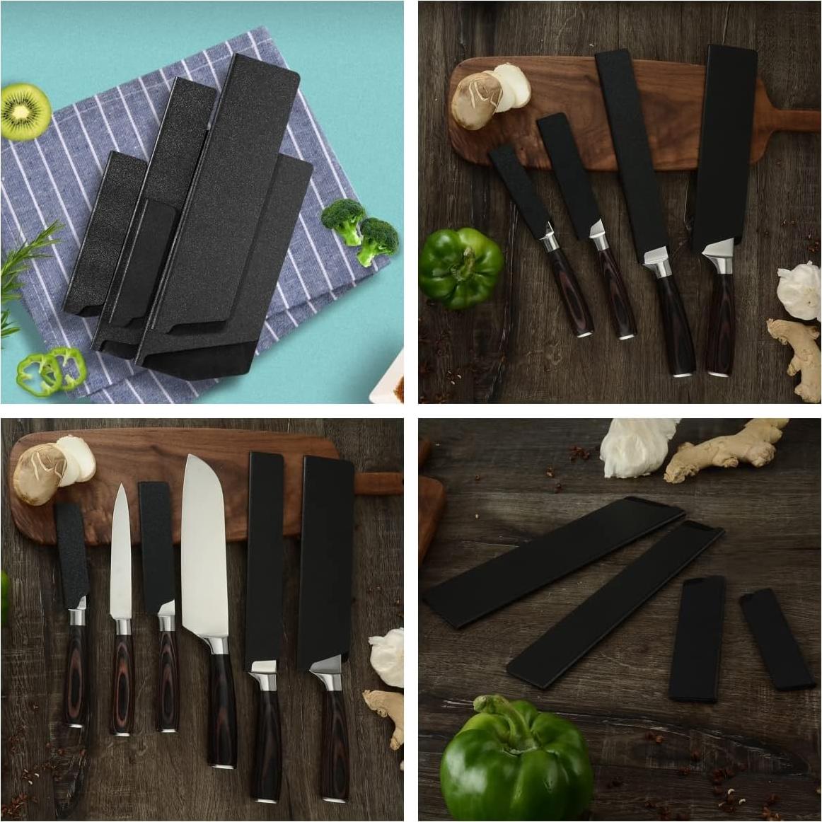 Cubiertas de cuchillo Senvitate 4 piezas ABS forradas fieltro