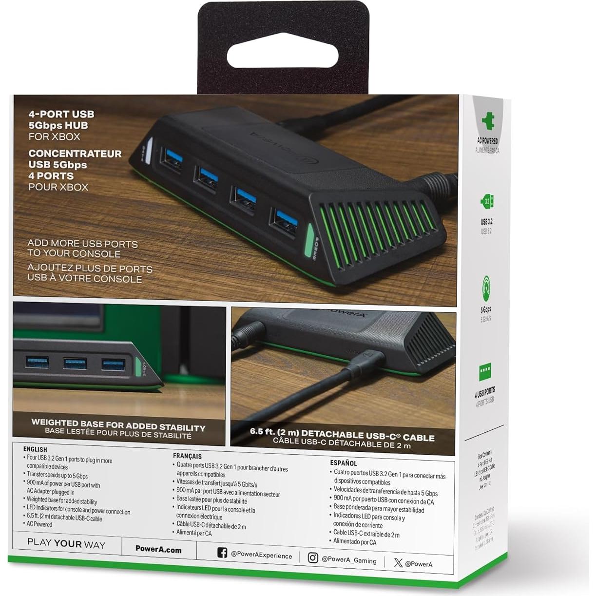 Hub USB PowerA de 4 Puertos 5Gbps para Xbox Series X|S