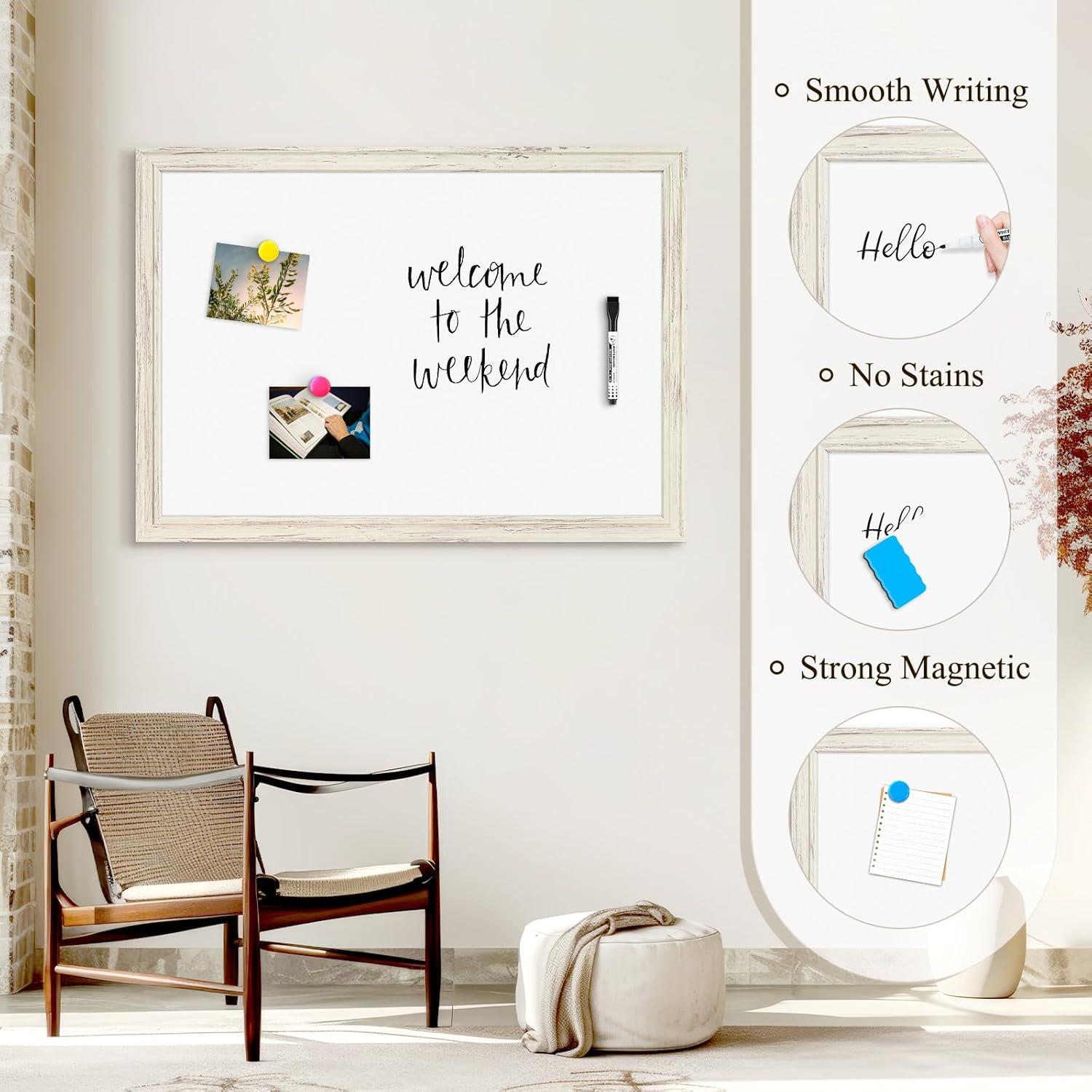 Pizarra magnética 4 THOUGHT 60.96 x 45.72 cm con marco madera