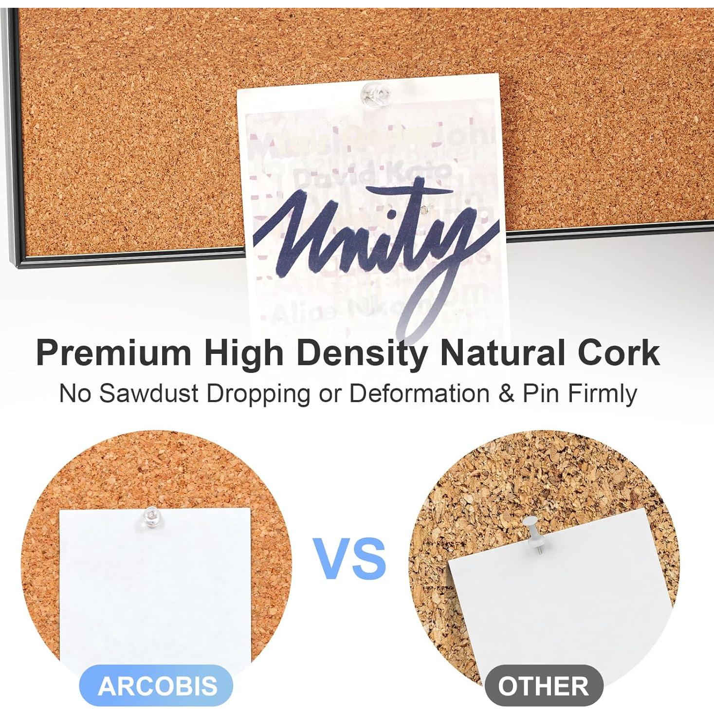 Tablero de Corcho y Pizarra Blanca ARCOBIS 61x46 cm Negro