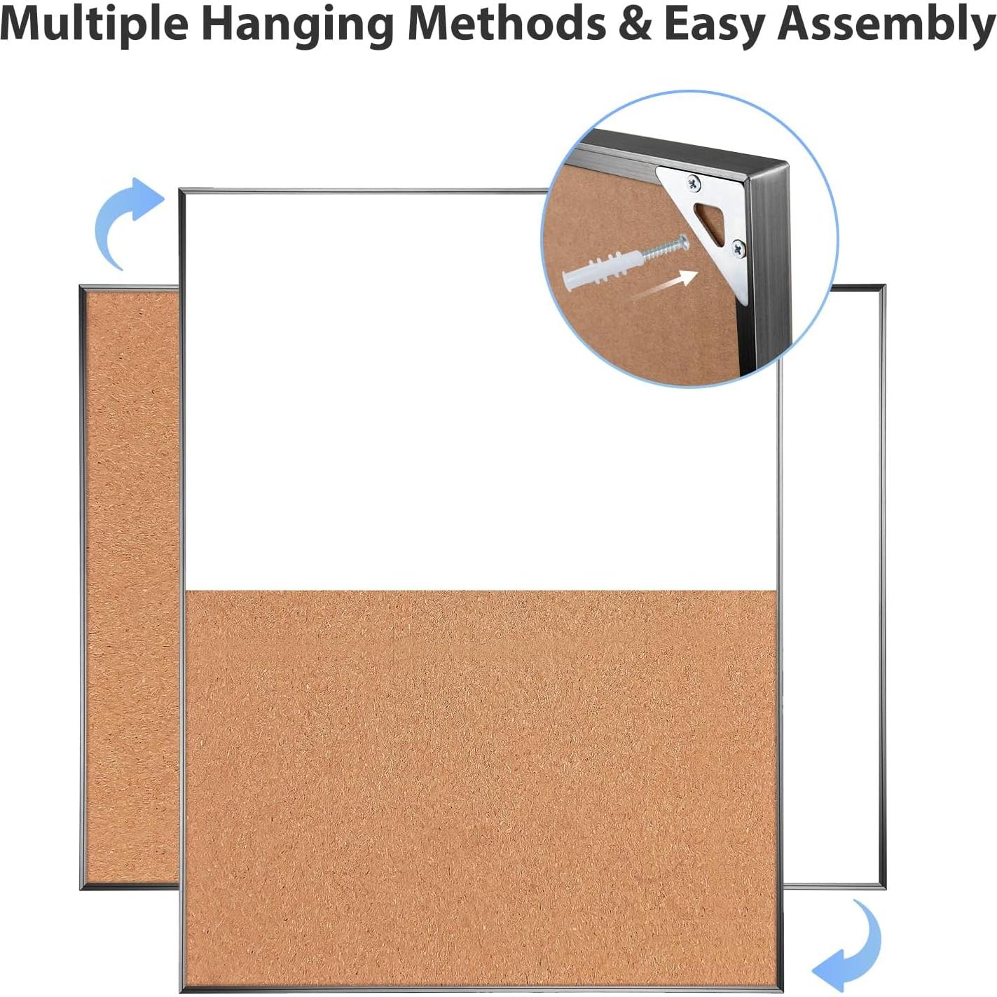 Tablero de Corcho y Pizarra Blanca ARCOBIS 61x46 cm Negro