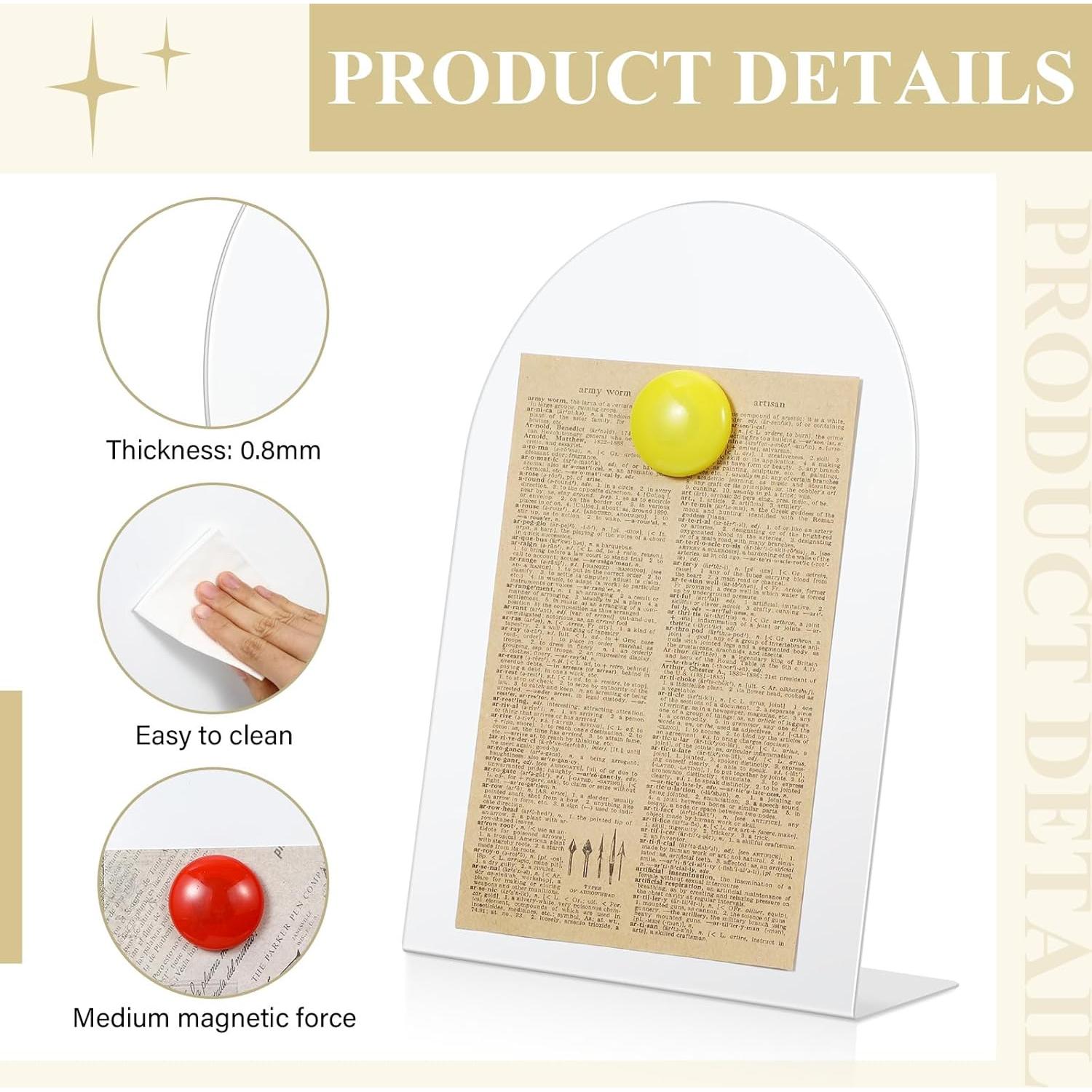 Tablero de Anuncios Magnético Shimeyao 2 Pcs Blanco 25x18 cm