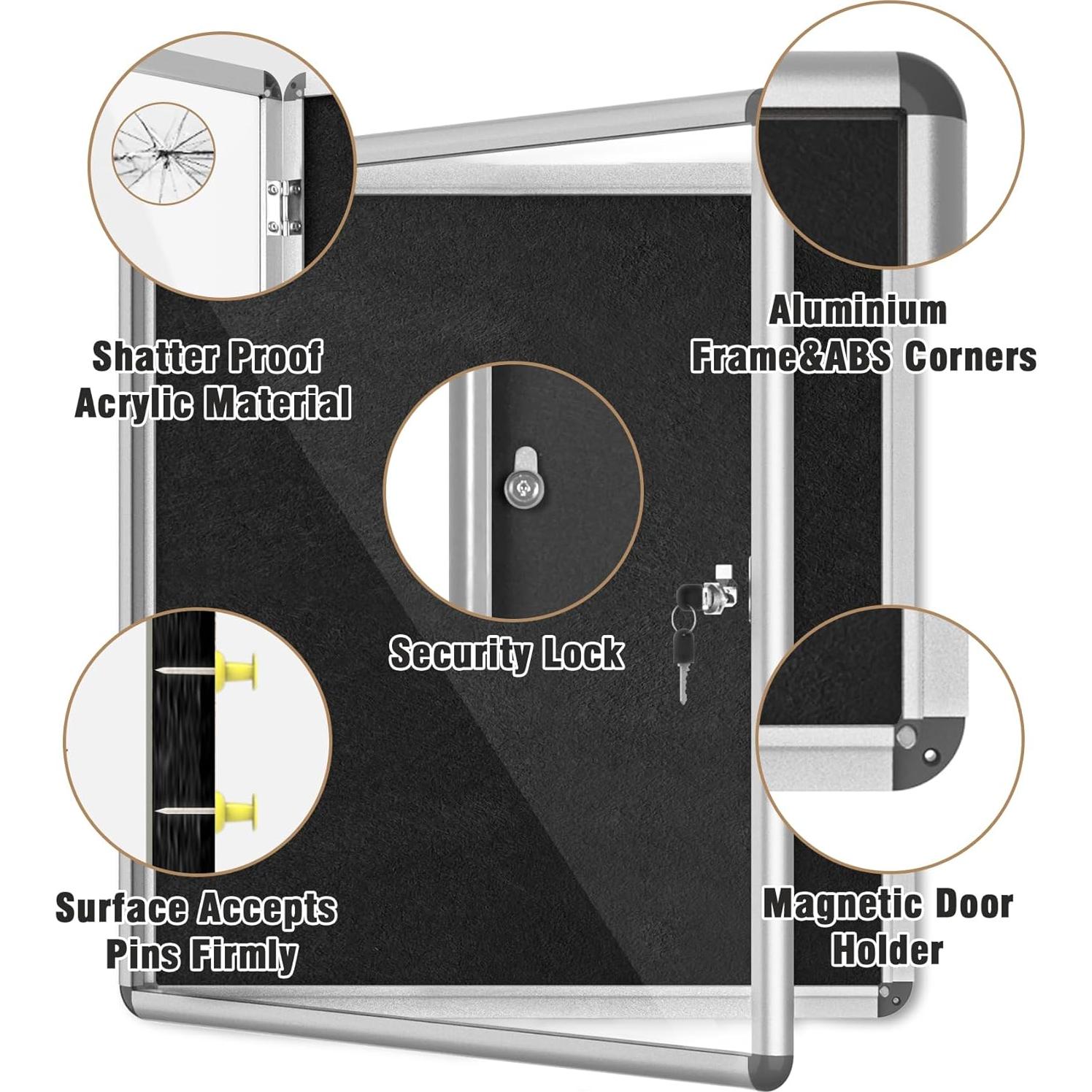 Tablero de Anuncios Cerrado Mifuro 71x66 cm con Cerradura