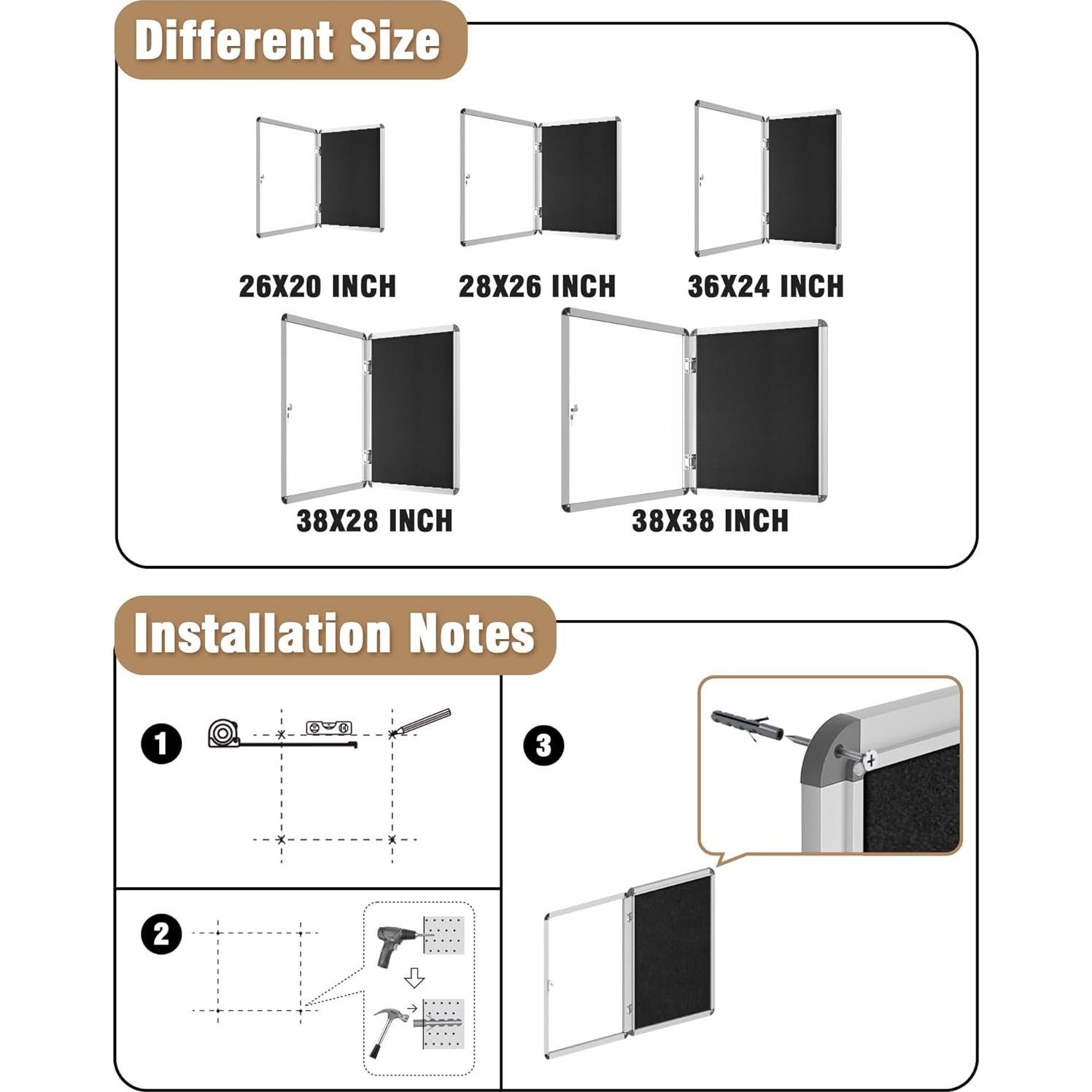 Tablero de Anuncios Cerrado Mifuro 71x66 cm con Cerradura