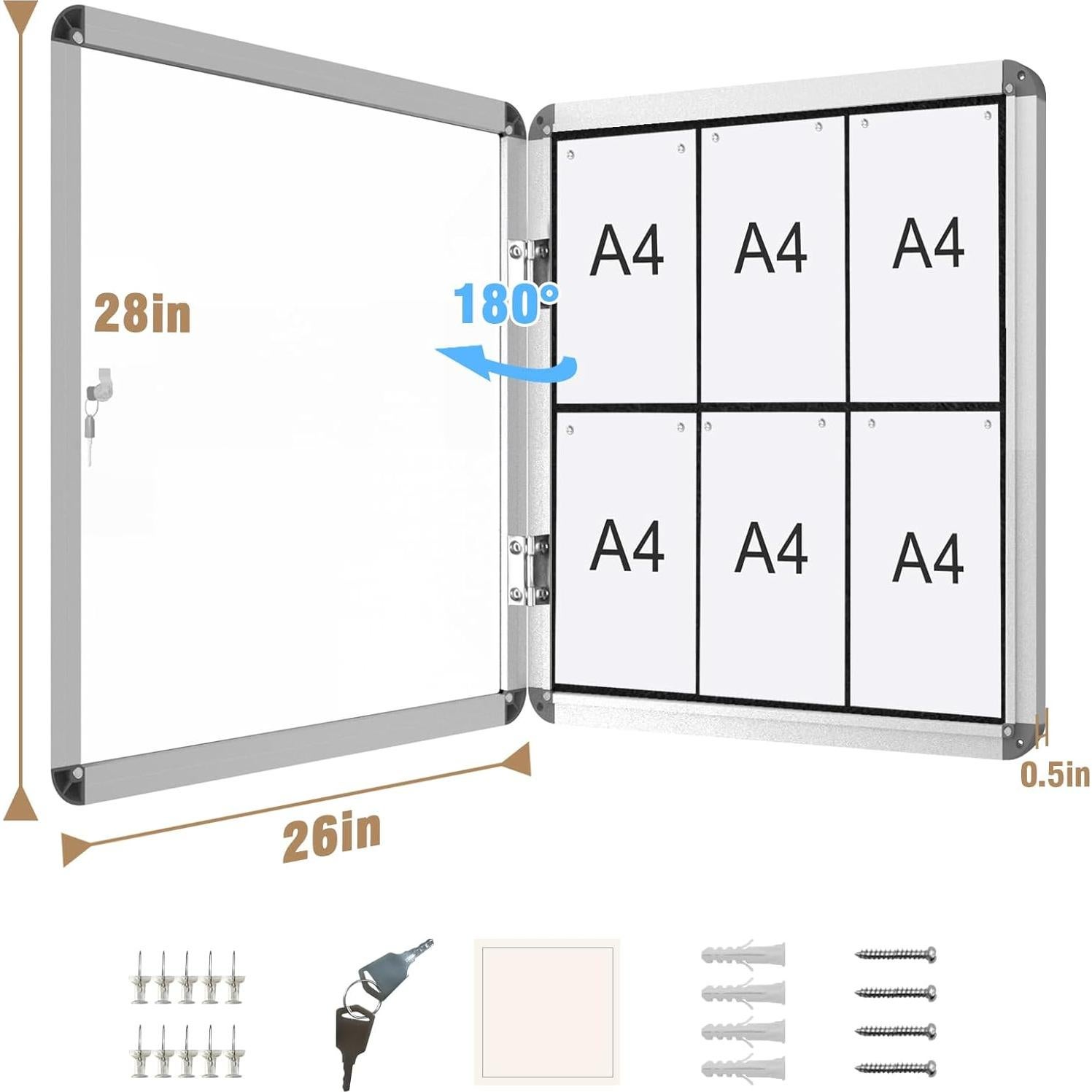 Tablero de Anuncios Cerrado Mifuro 71x66 cm con Cerradura