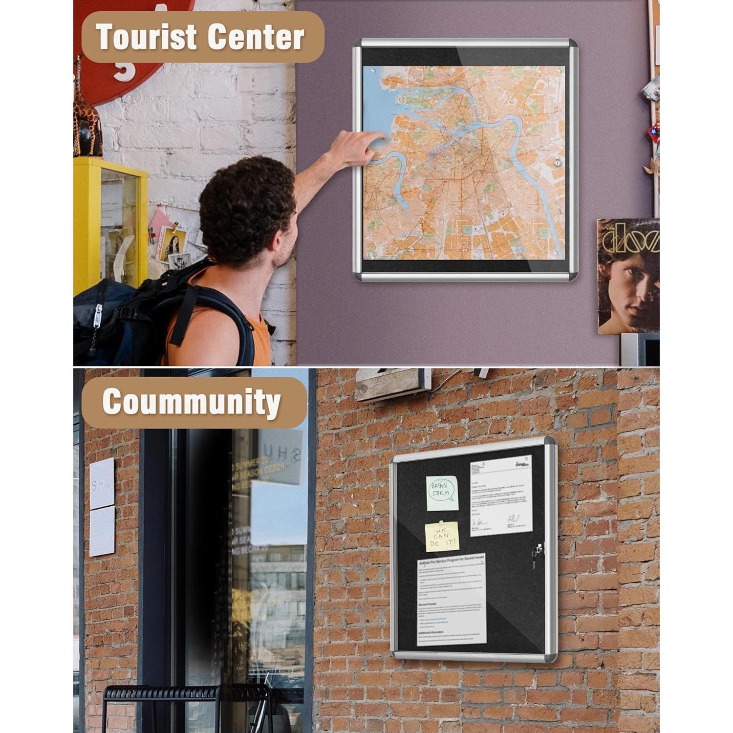 Tablero de Anuncios Cerrado Mifuro 71x66 cm con Cerradura