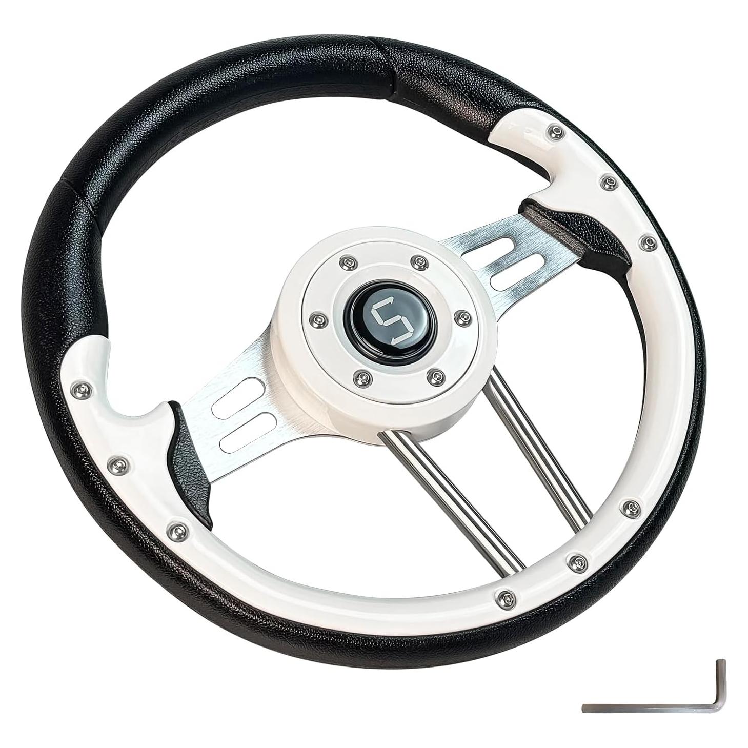Volante Universal Golf Shu-Ran 320mm Blanco para Carritos