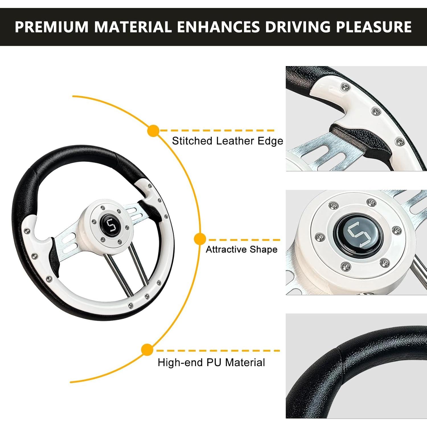 Volante Universal Golf Shu-Ran 320mm Blanco para Carritos