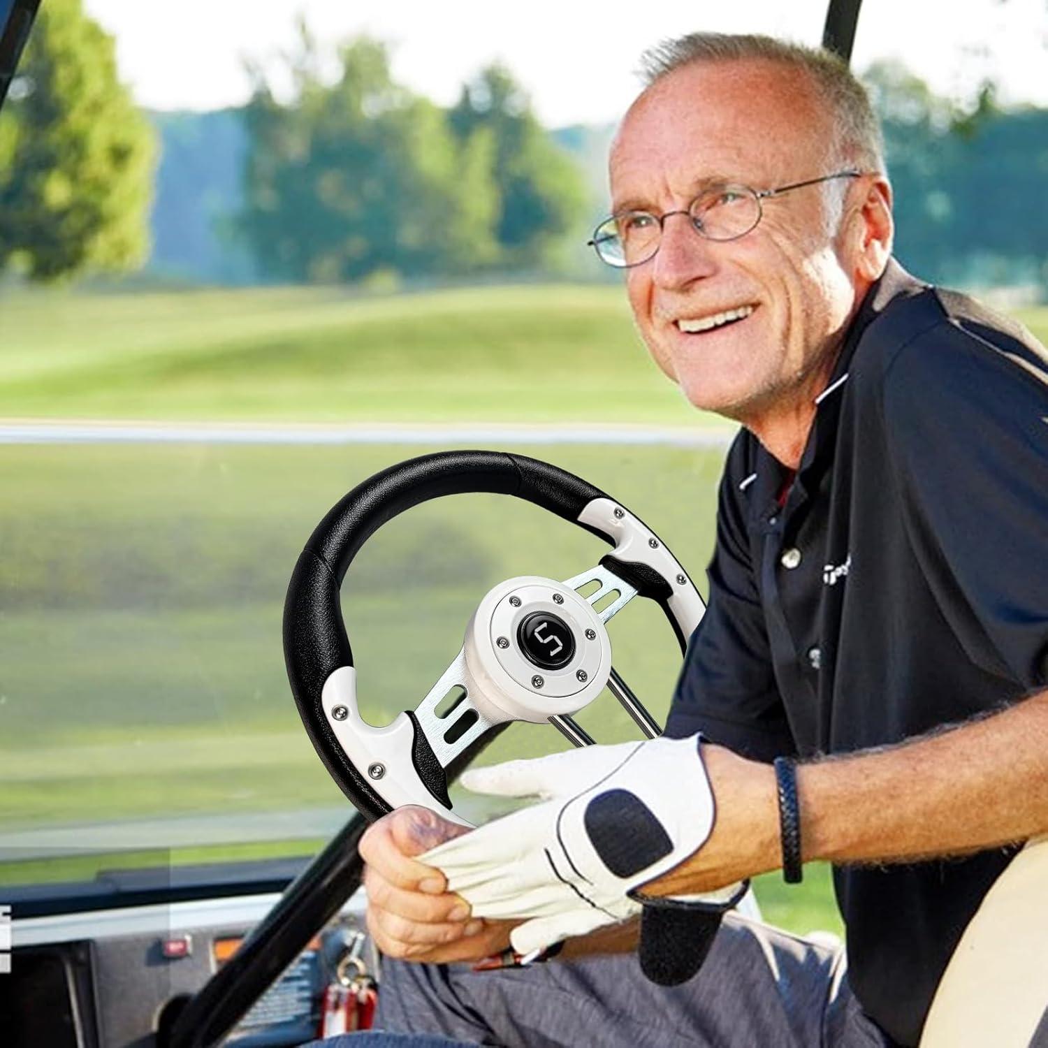 Volante Universal Golf Shu-Ran 320mm Blanco para Carritos