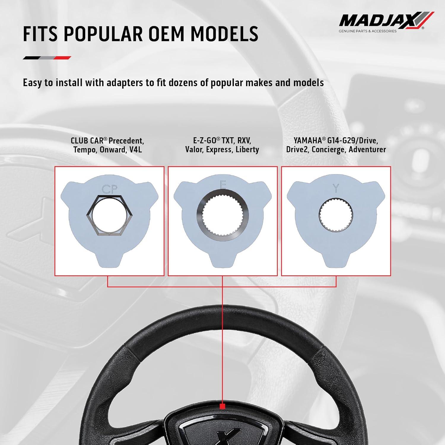 Volante de Golf MadJax 14" Negro con Adaptadores Universal