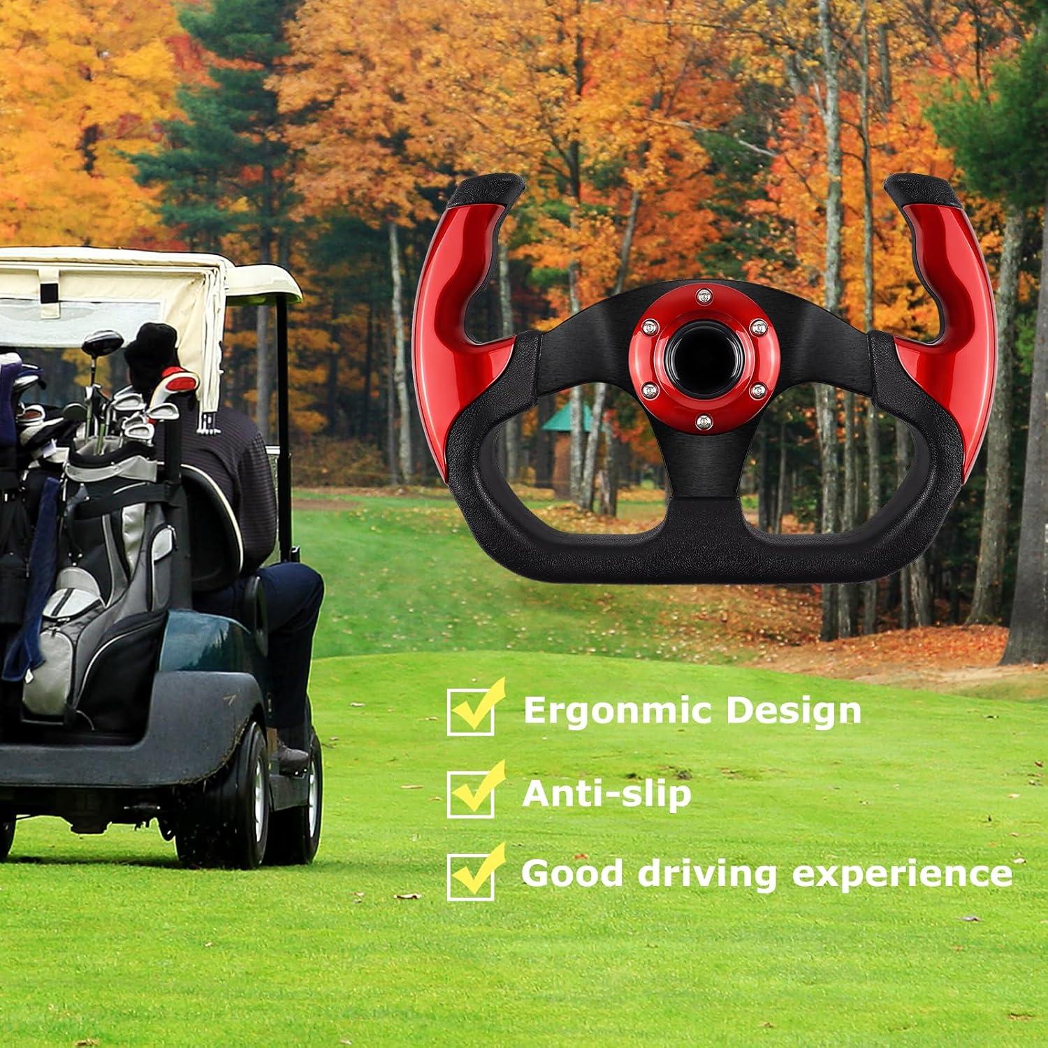 Volante de Golf QYMOPAY Universal 33 cm Rojo Ergonomico