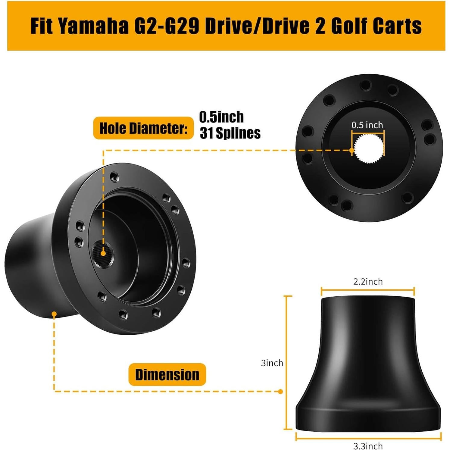 Adaptador de Eje de Volante MOSNAI para Carritos de Golf Yamaha