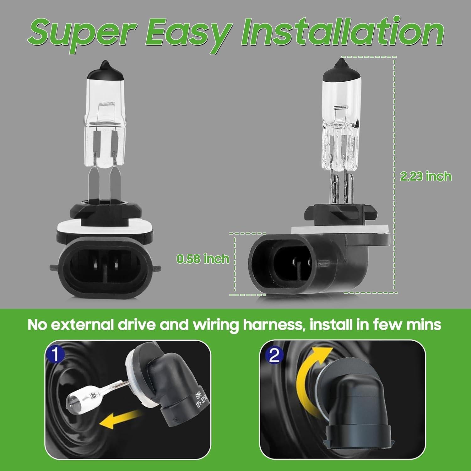 Bombilla Halógena 10L0L 12V 37W para Carrito de Golf - Paquete de 2