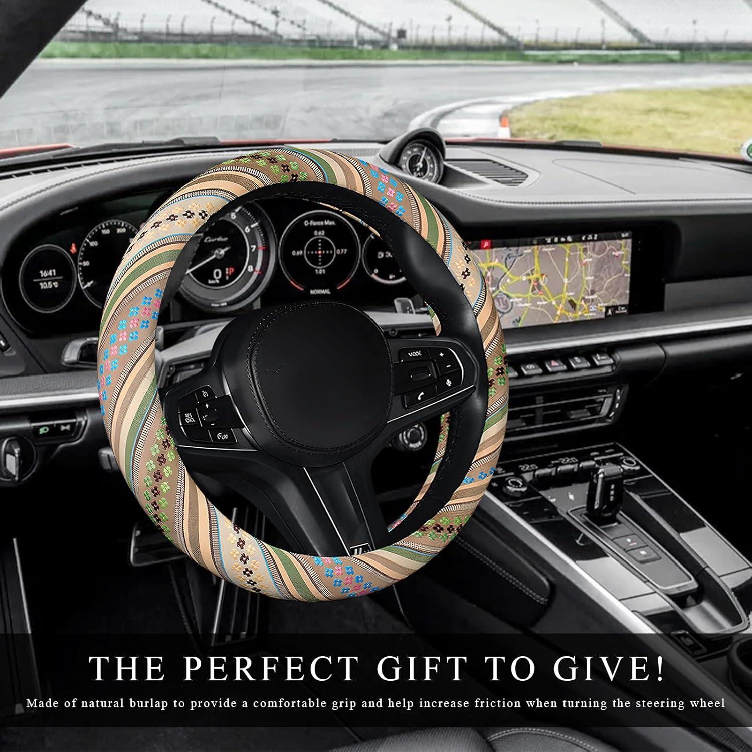 Funda de Volante Boho NYTKL, Antideslizante Lino 38 cm