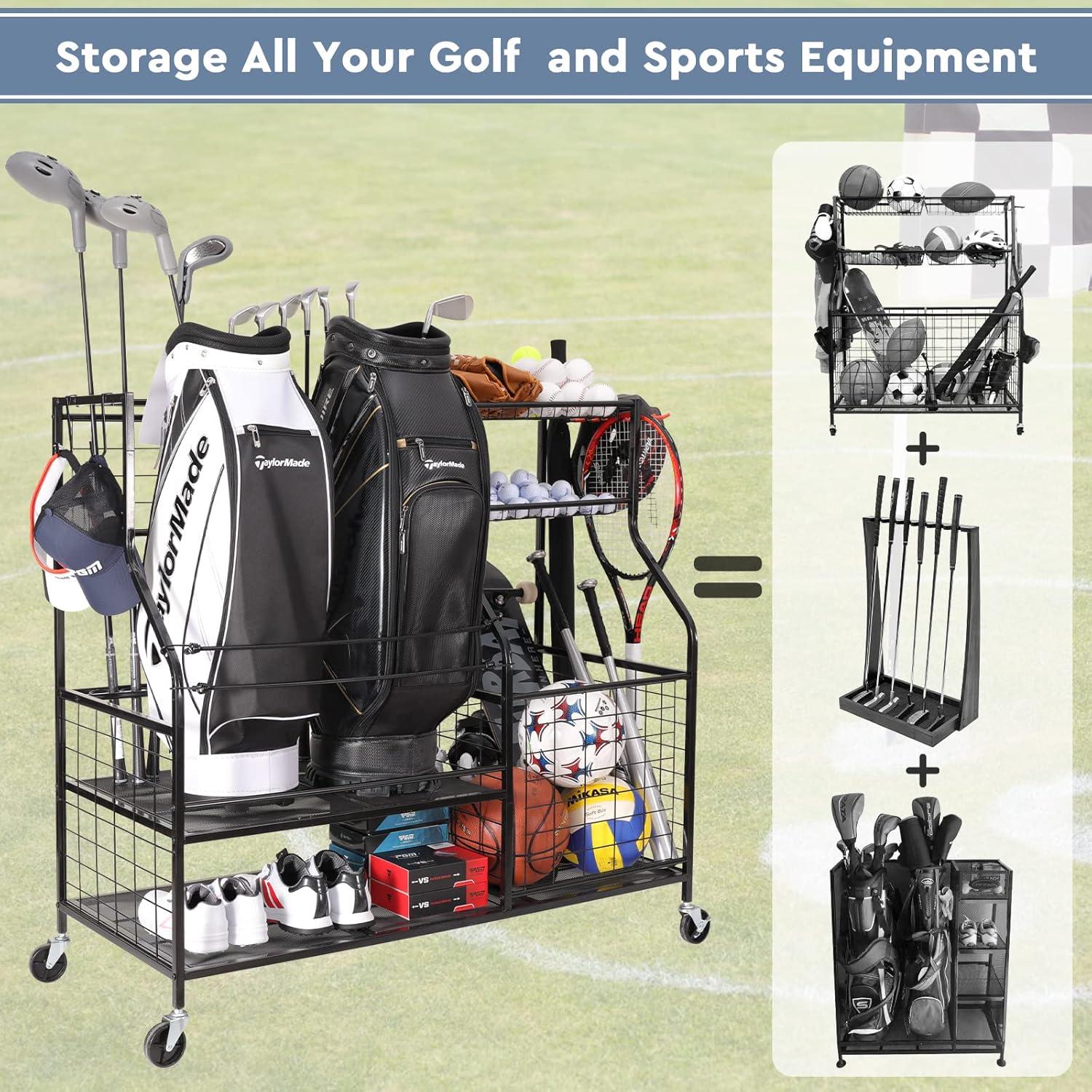 Rack Organizador de Golf Kingarage con Ruedas 118x50x112.5cm