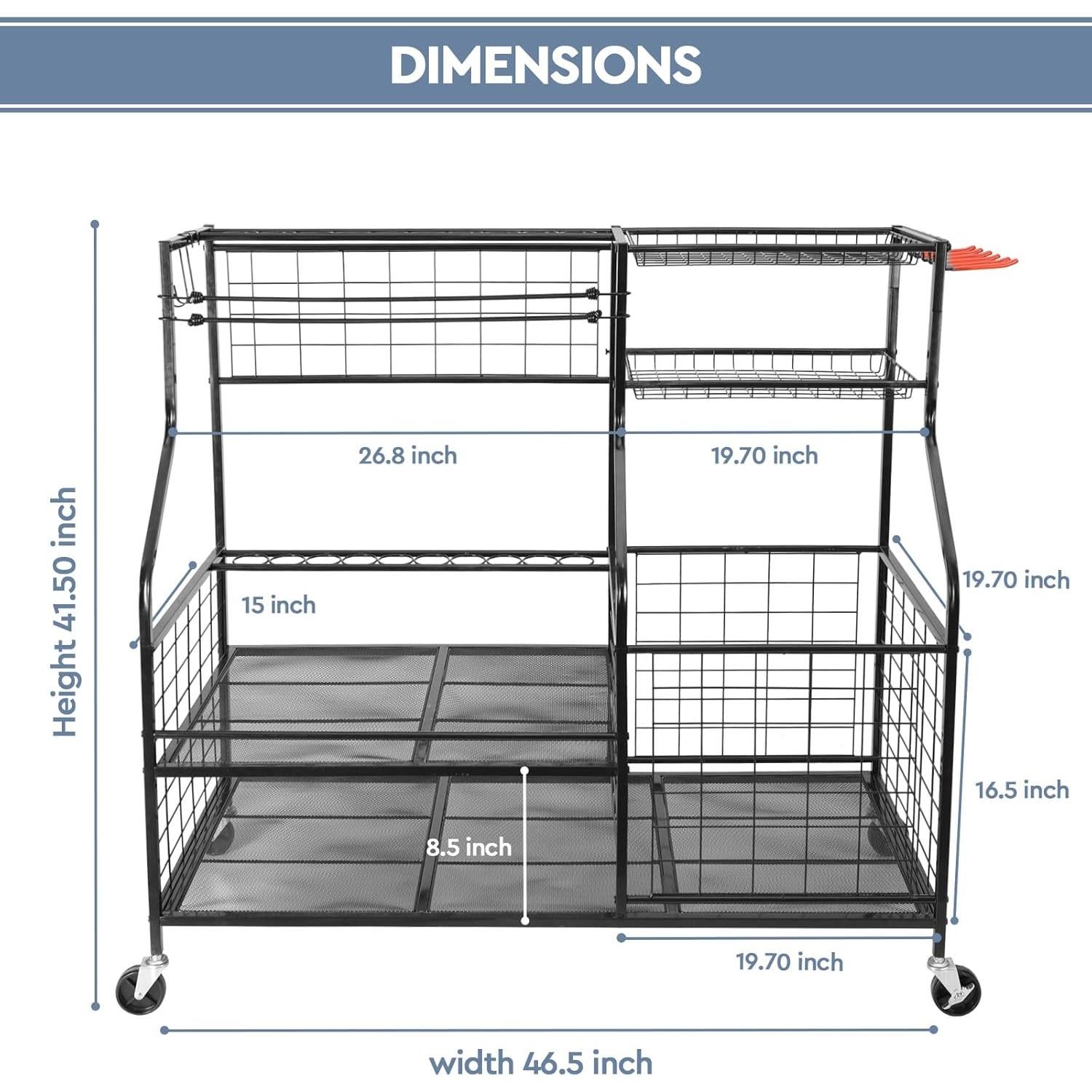 Rack Organizador de Golf Kingarage con Ruedas 118x50x112.5cm